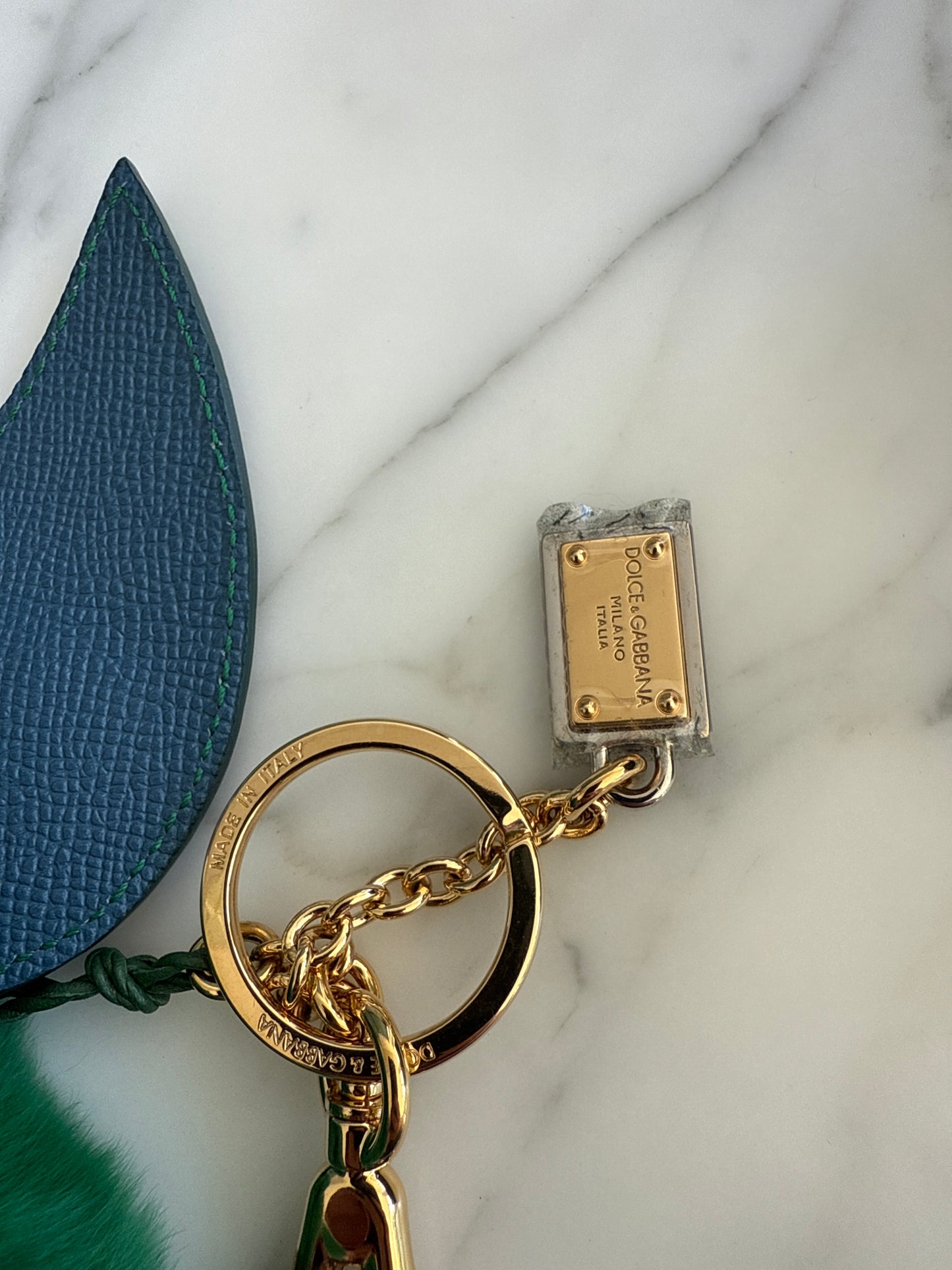 Dolce & Gabbana Green Fur Bag Charm