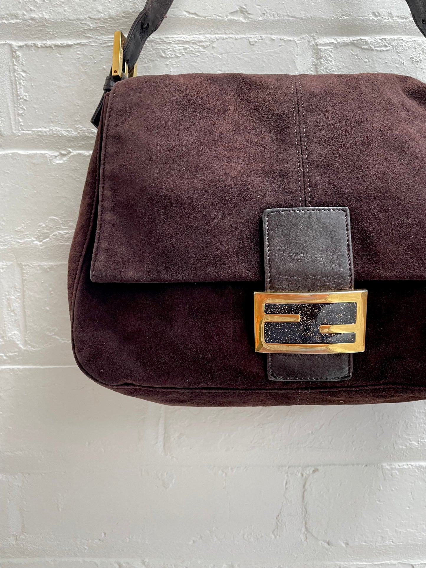 Fendi Brown Suede Mamma Baguette