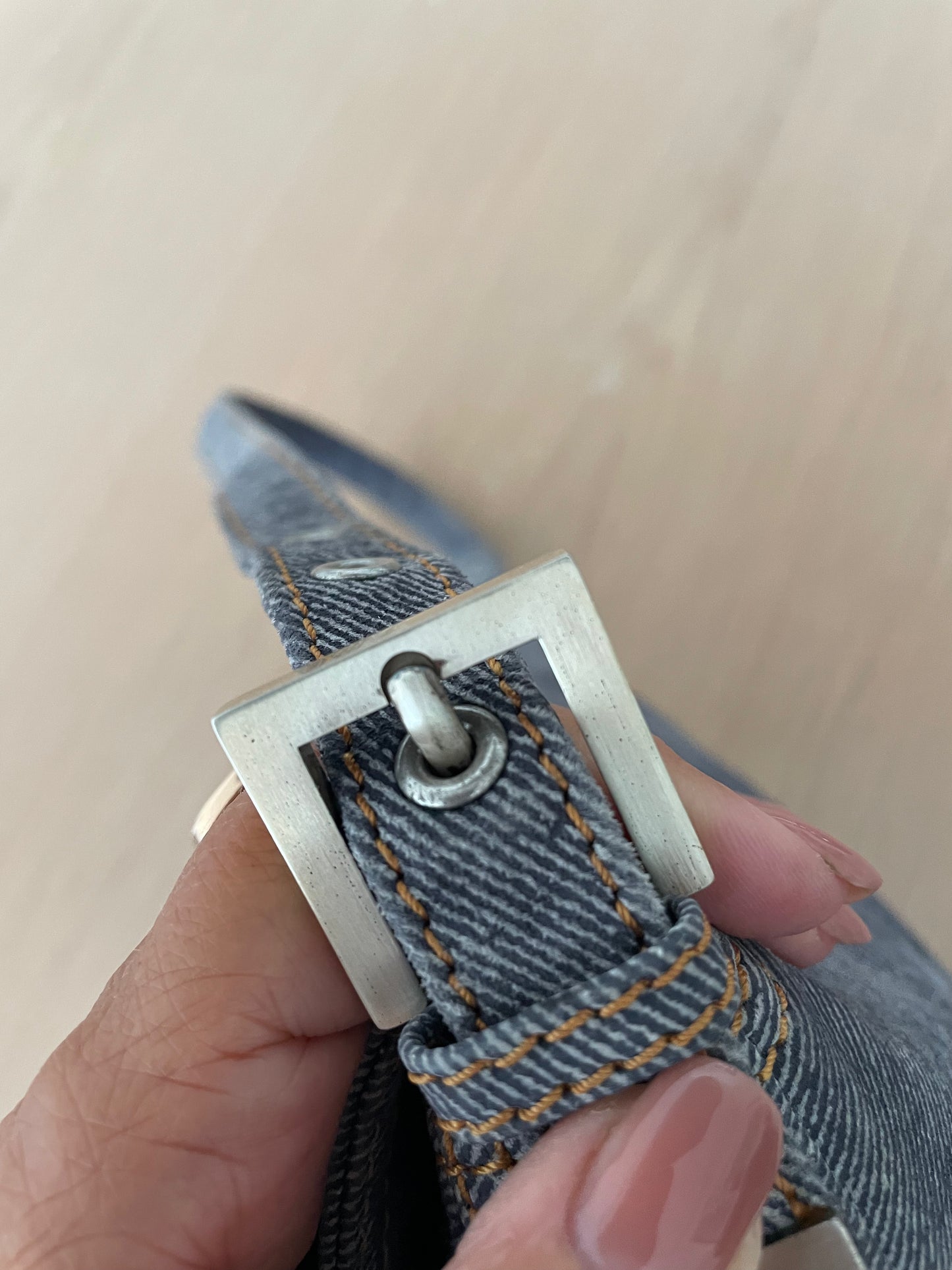Fendi Denim Suede Mamma Baguette