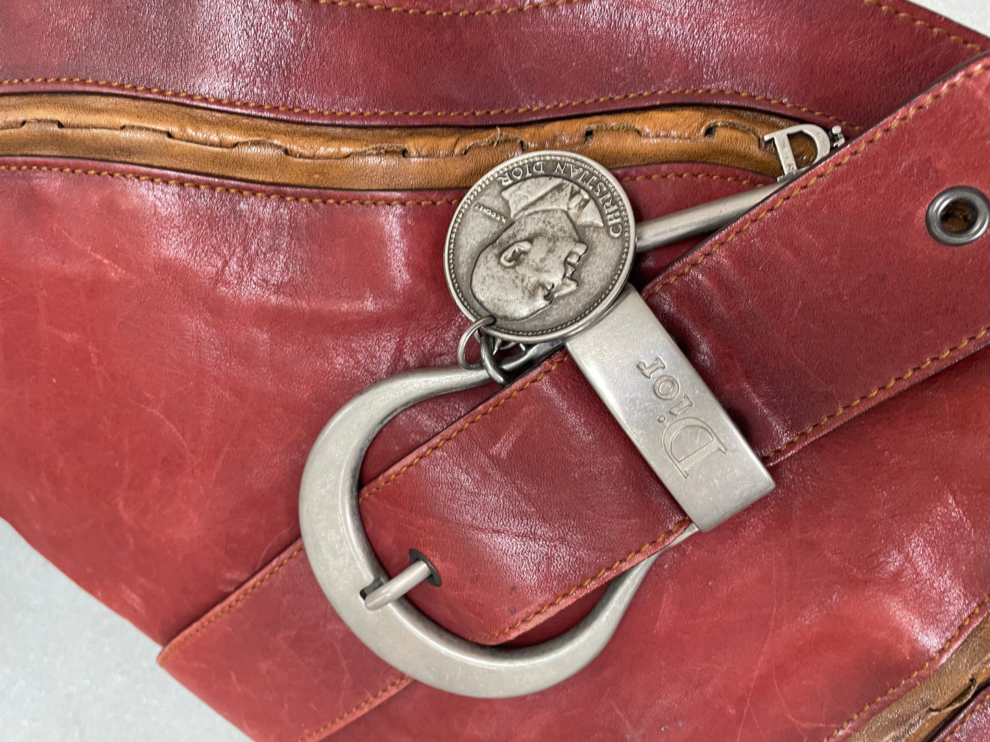 Rare Vintage Dior Gaucho Saddle Bag in Red