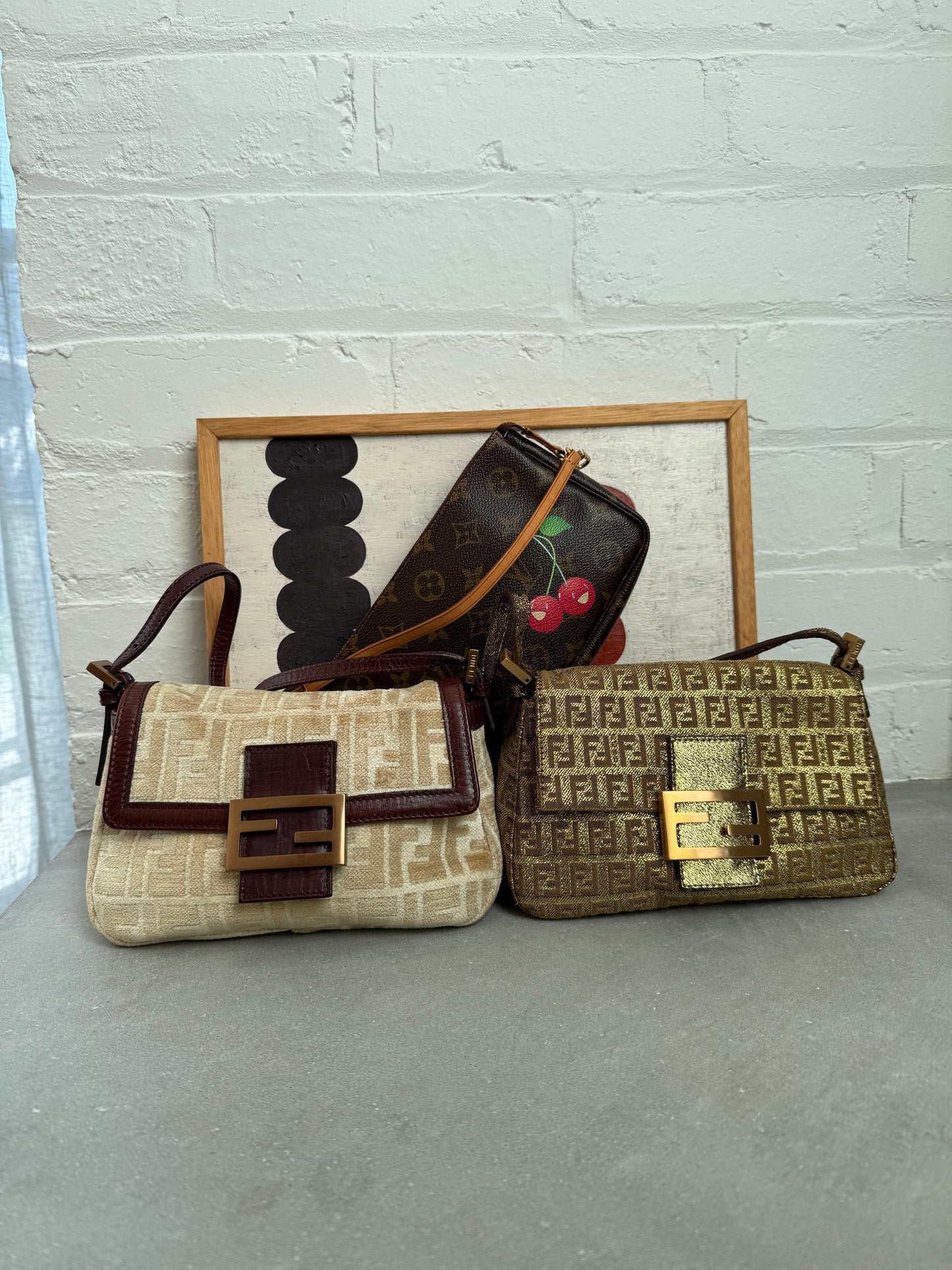 Fendi Mini Mama Velour Baguette