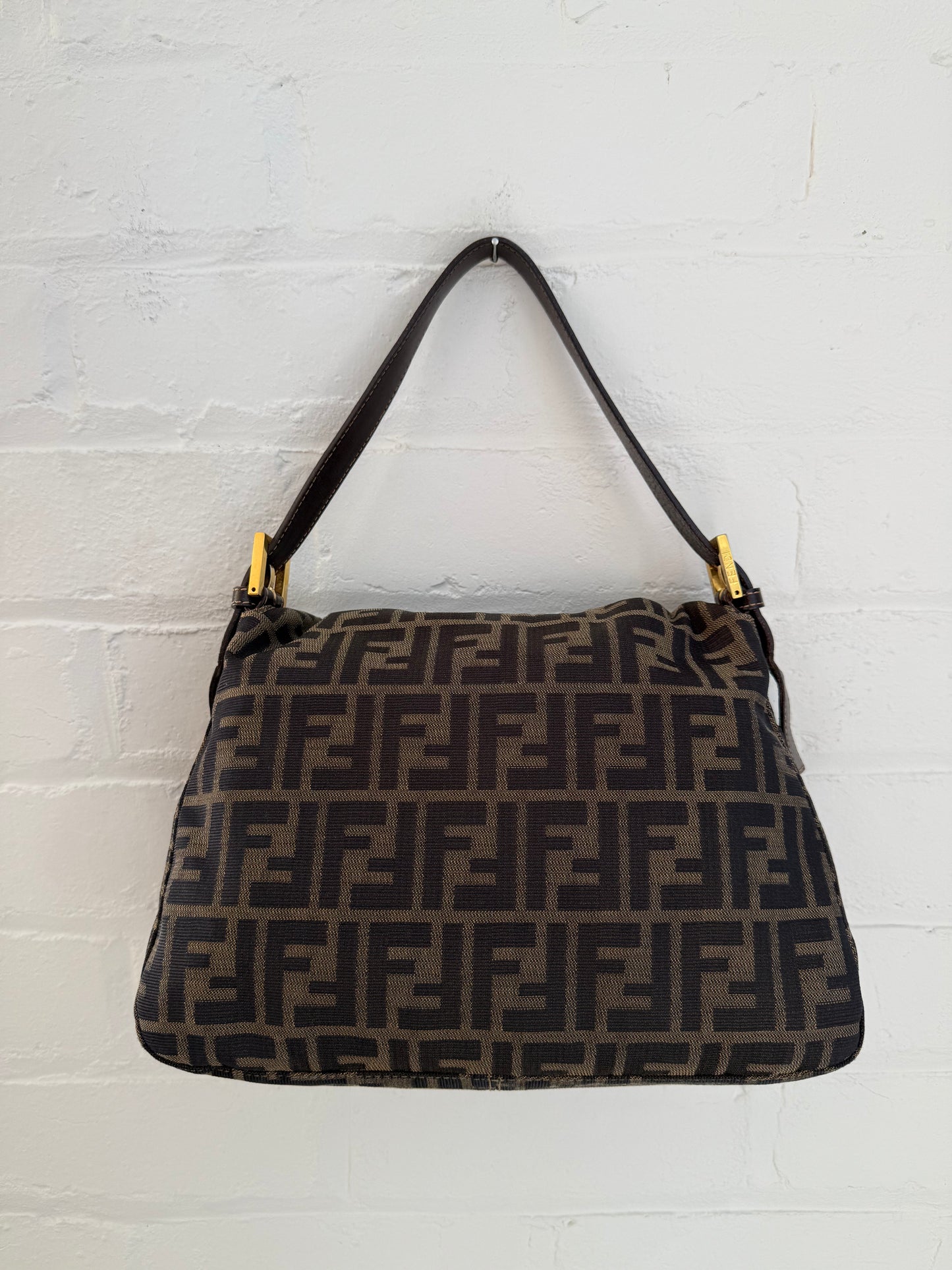 Fendi Mamma Zucca Baguette with Gold Hardware
