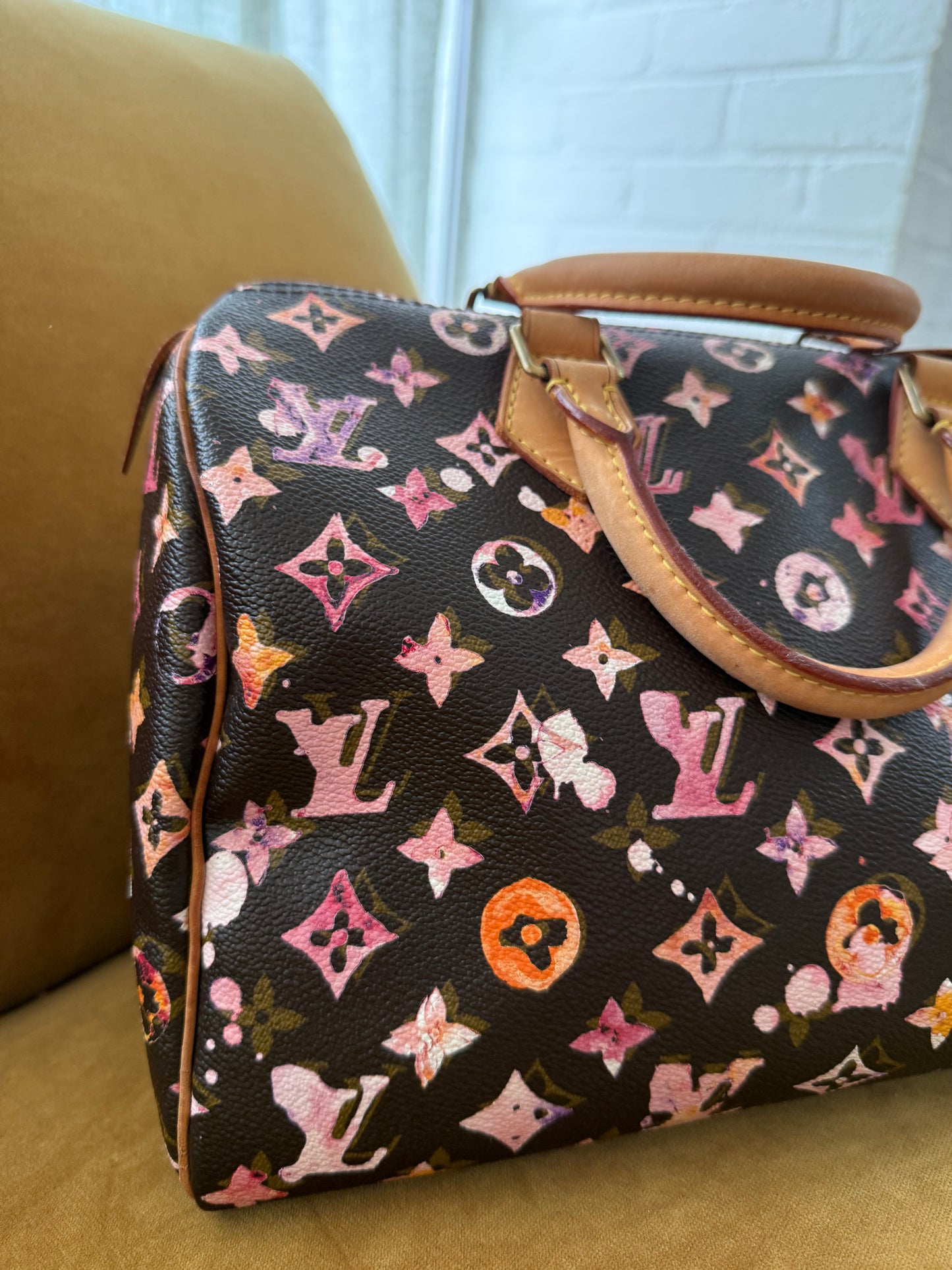 Limited Edition Louis Vuitton X Richard Prince Watercolour Aquarelle Monogram Speedy 30