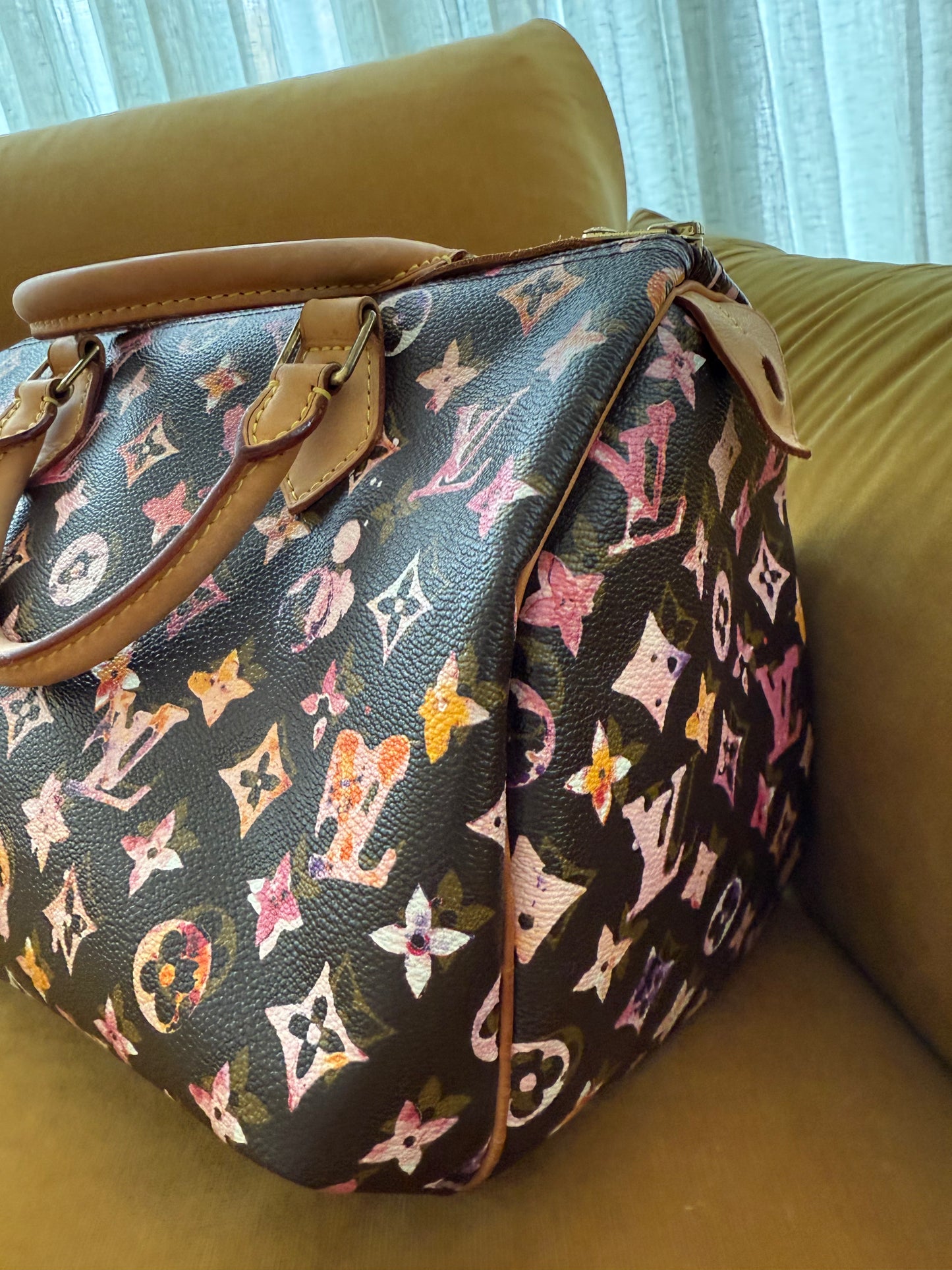 Limited Edition Louis Vuitton X Richard Prince Watercolour Aquarelle Monogram Speedy 30