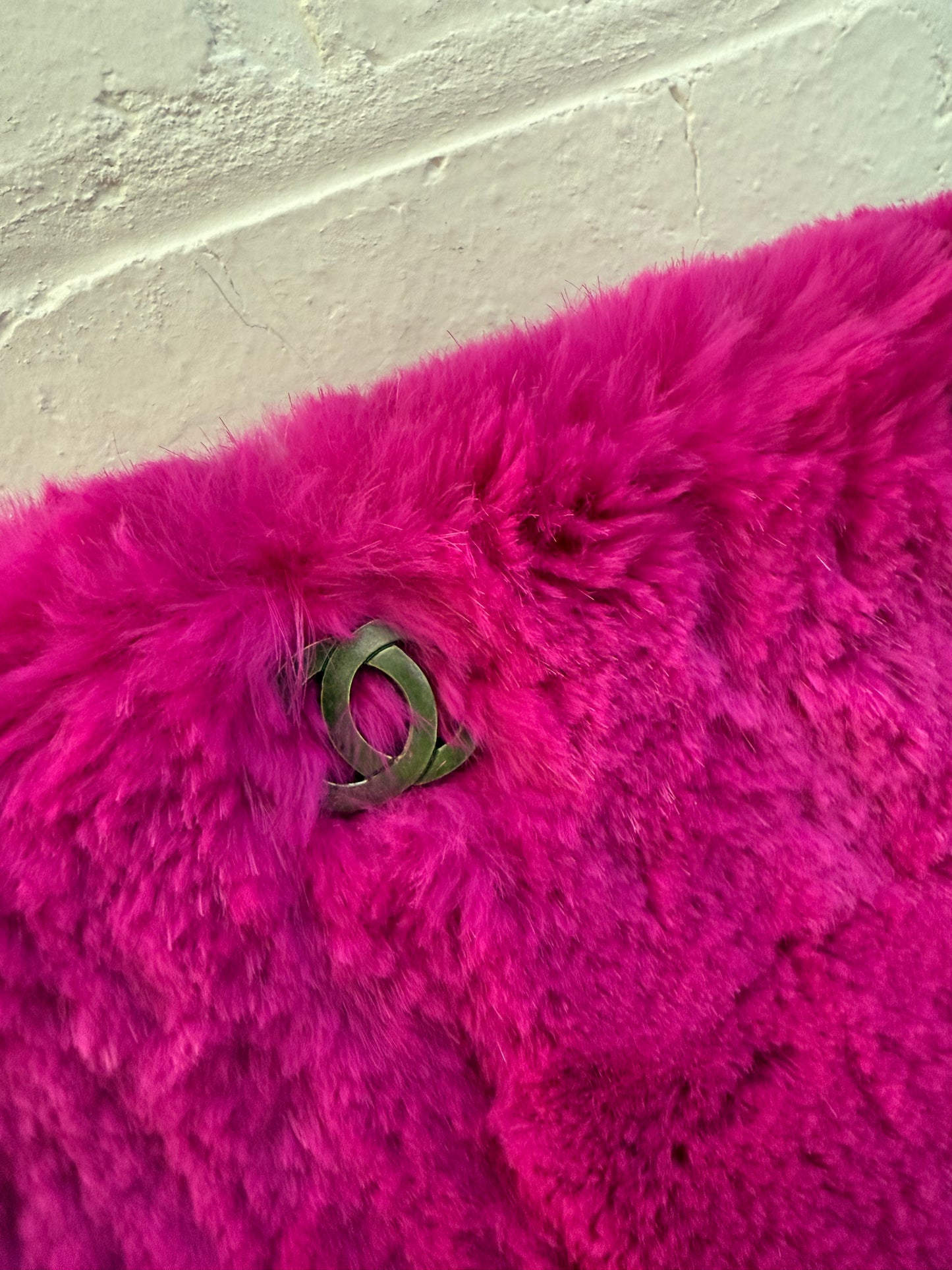 Chanel Fuschia Rabbit Fur Bag