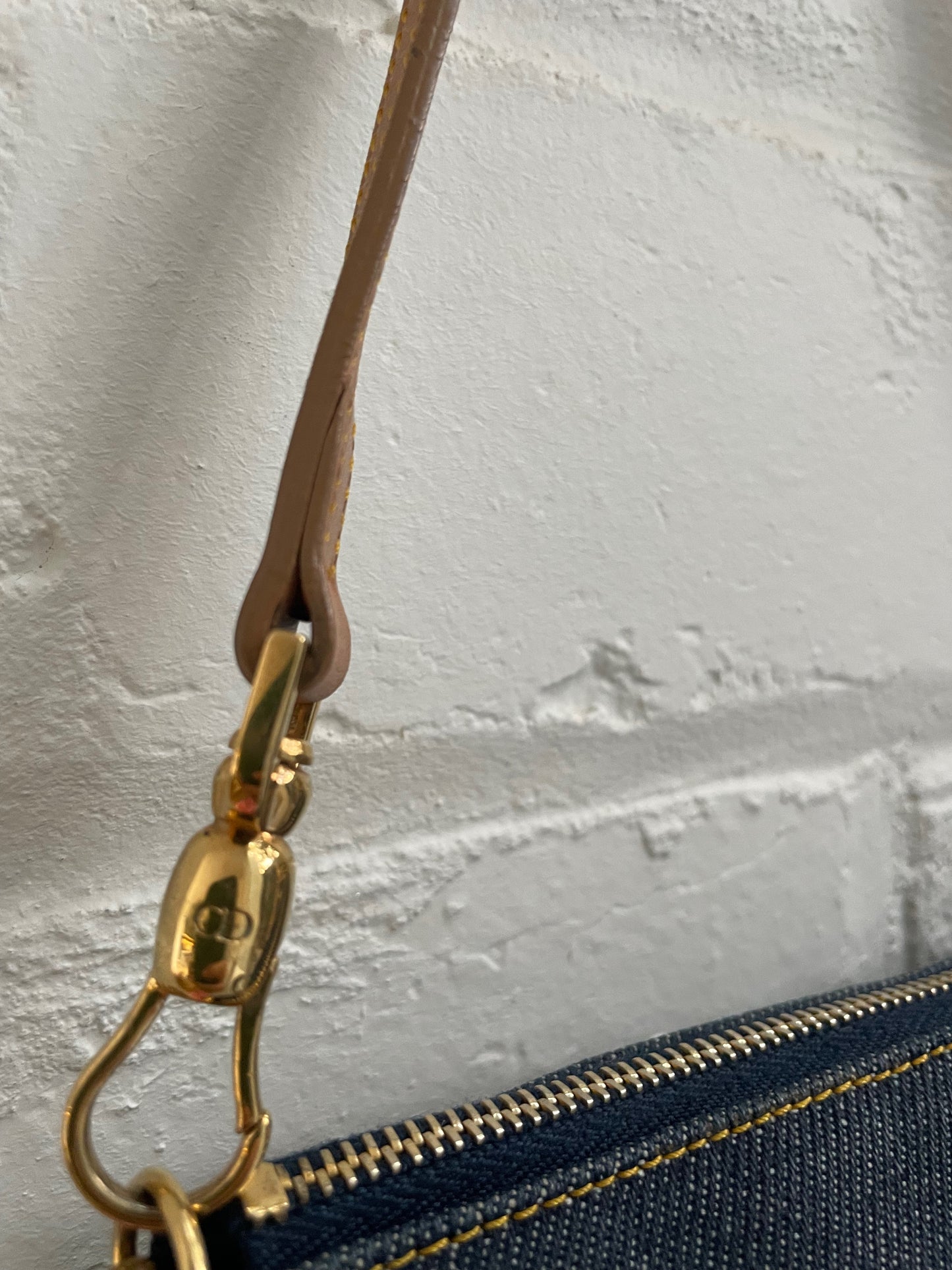 Christian Dior 2001 Blue Denim Saddle Bag