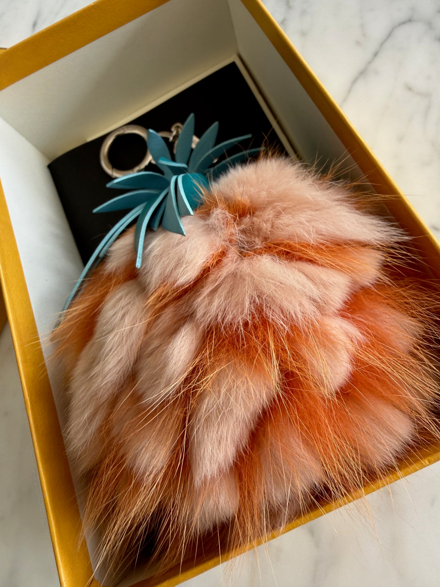 Fendi Mink Fur Pineapple Bag Charm / Keyring