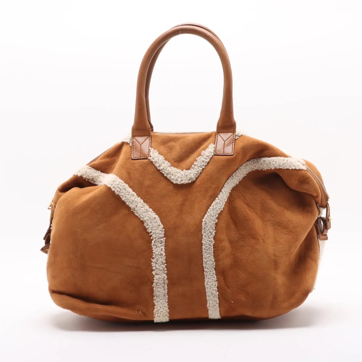 YSL Easy Y Shearling / Mouton Late 2000s Tote Bag