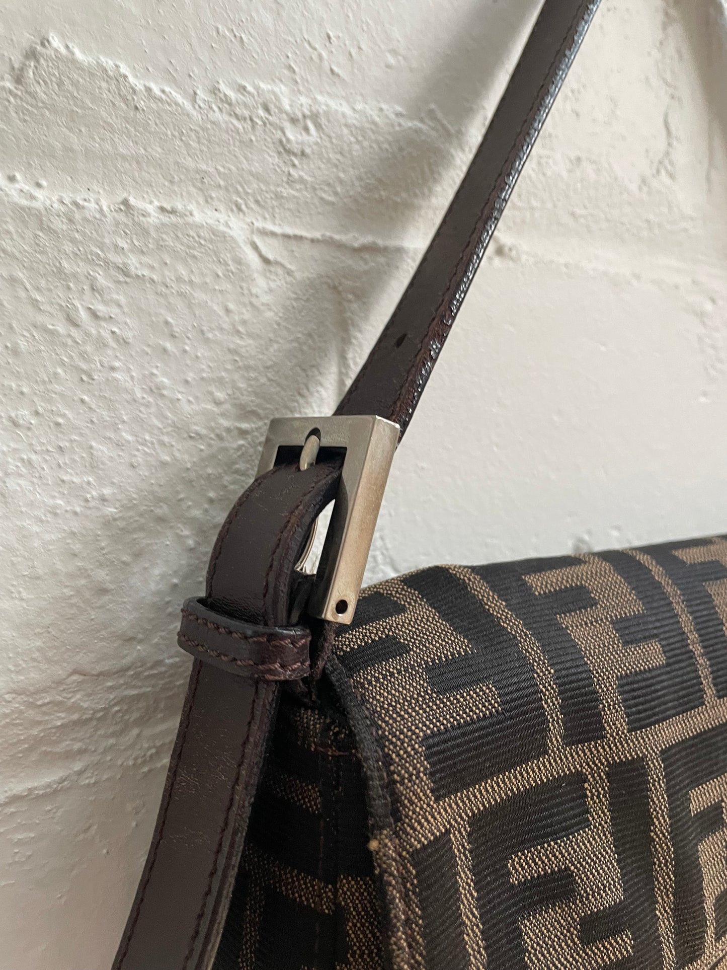 Fendi Zucca Baguette with Silver Hardware