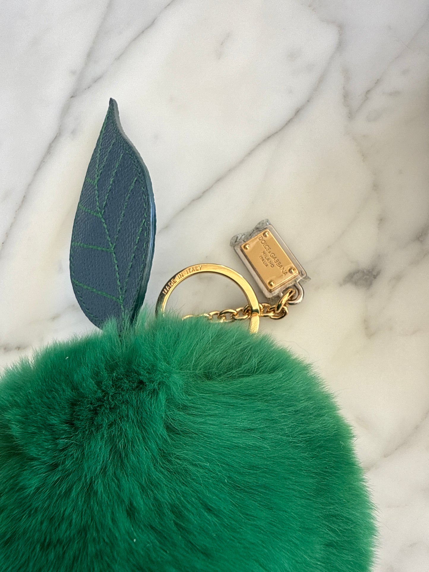 Dolce & Gabbana Green Fur Bag Charm