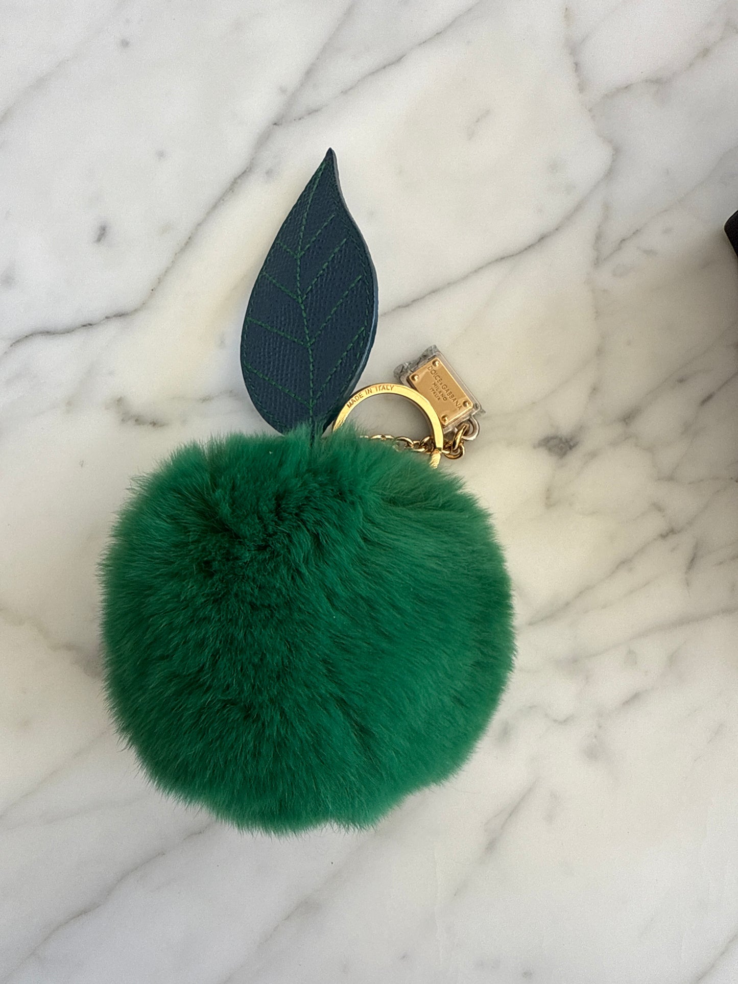 Dolce & Gabbana Green Fur Bag Charm