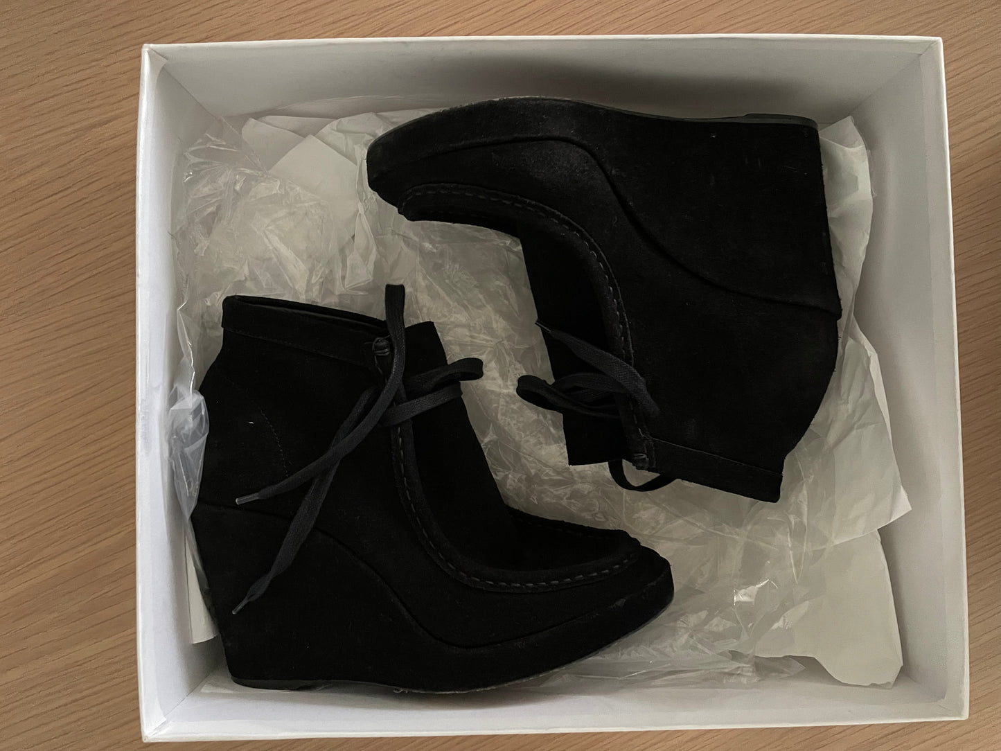 Balenciaga Suede Wedge Boots Size 38