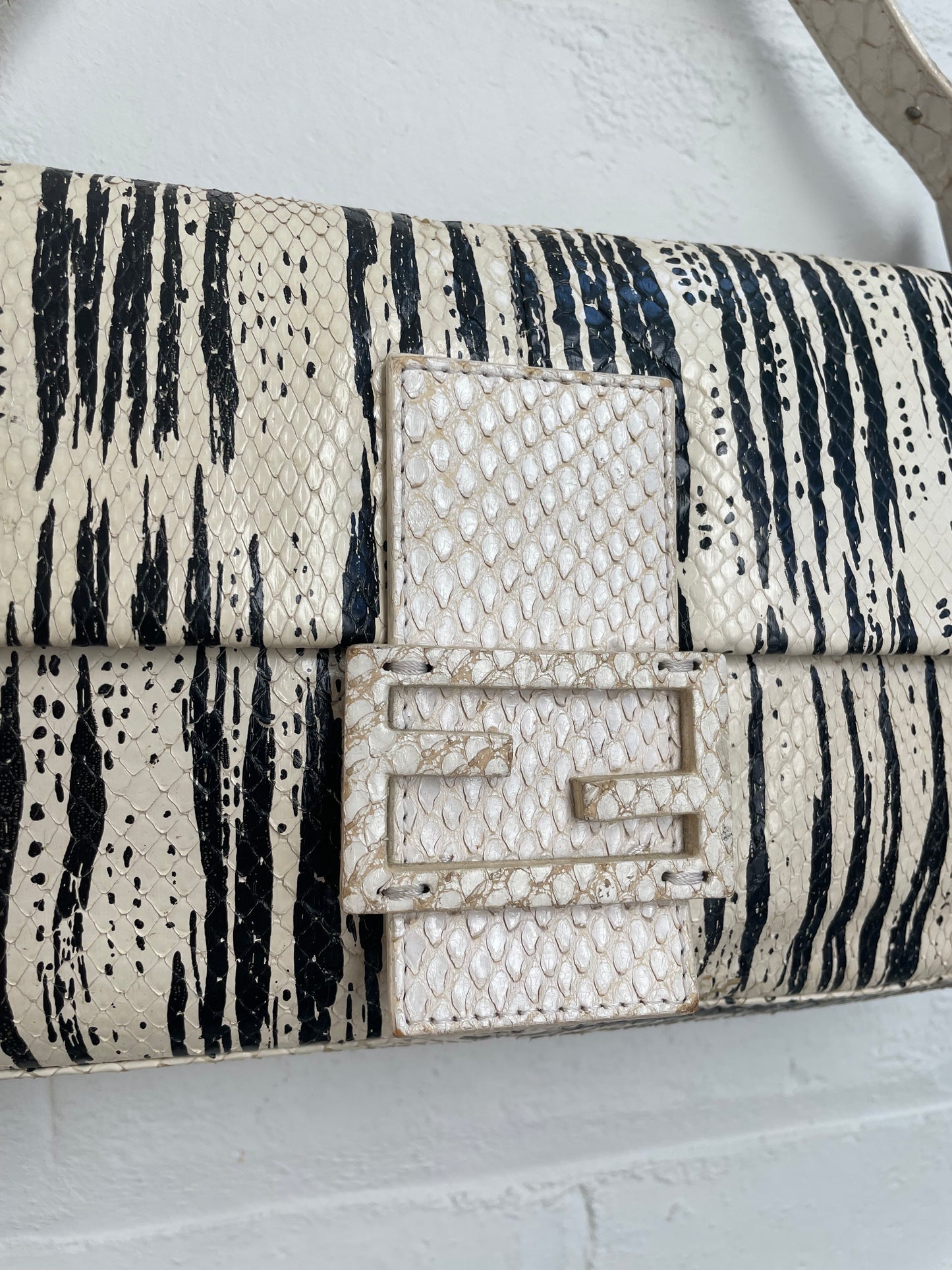 Fendi Hand Painted Python Baguette