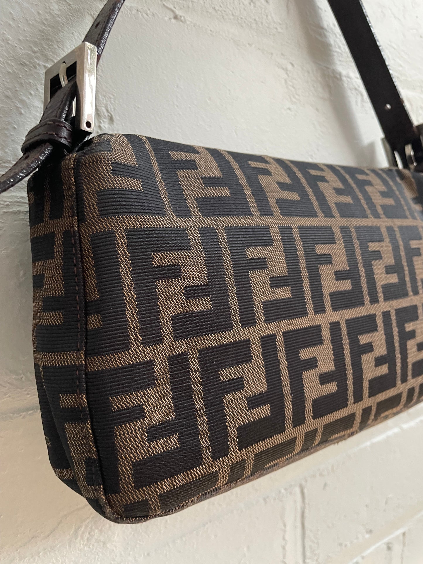 Fendi Zucca Baguette with Silver Hardware