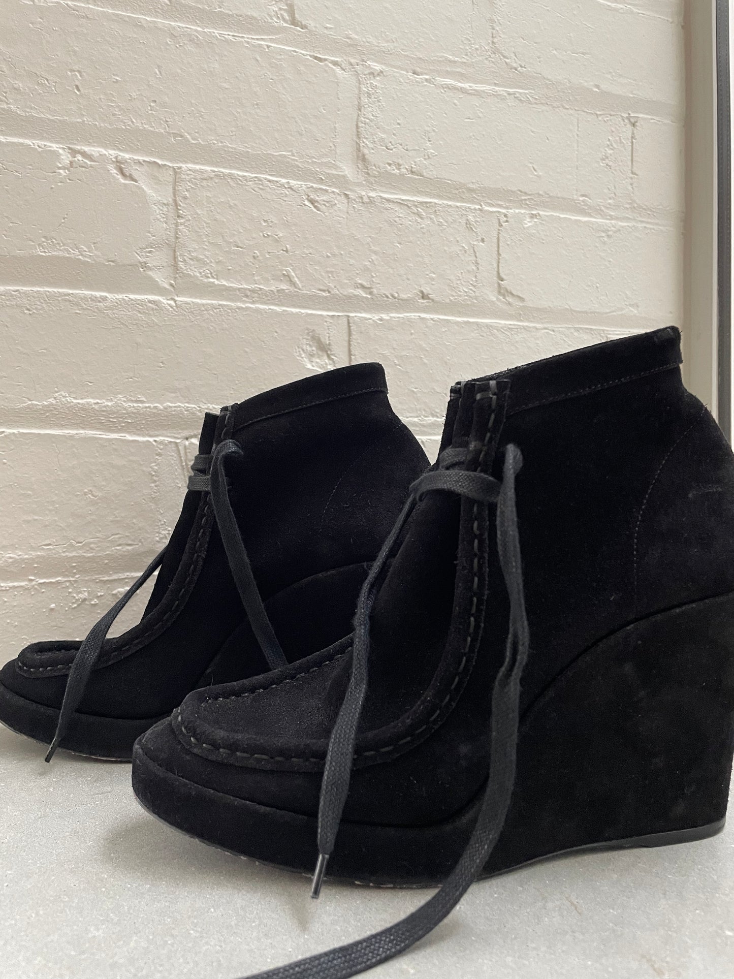 Balenciaga Suede Wedge Boots Size 38