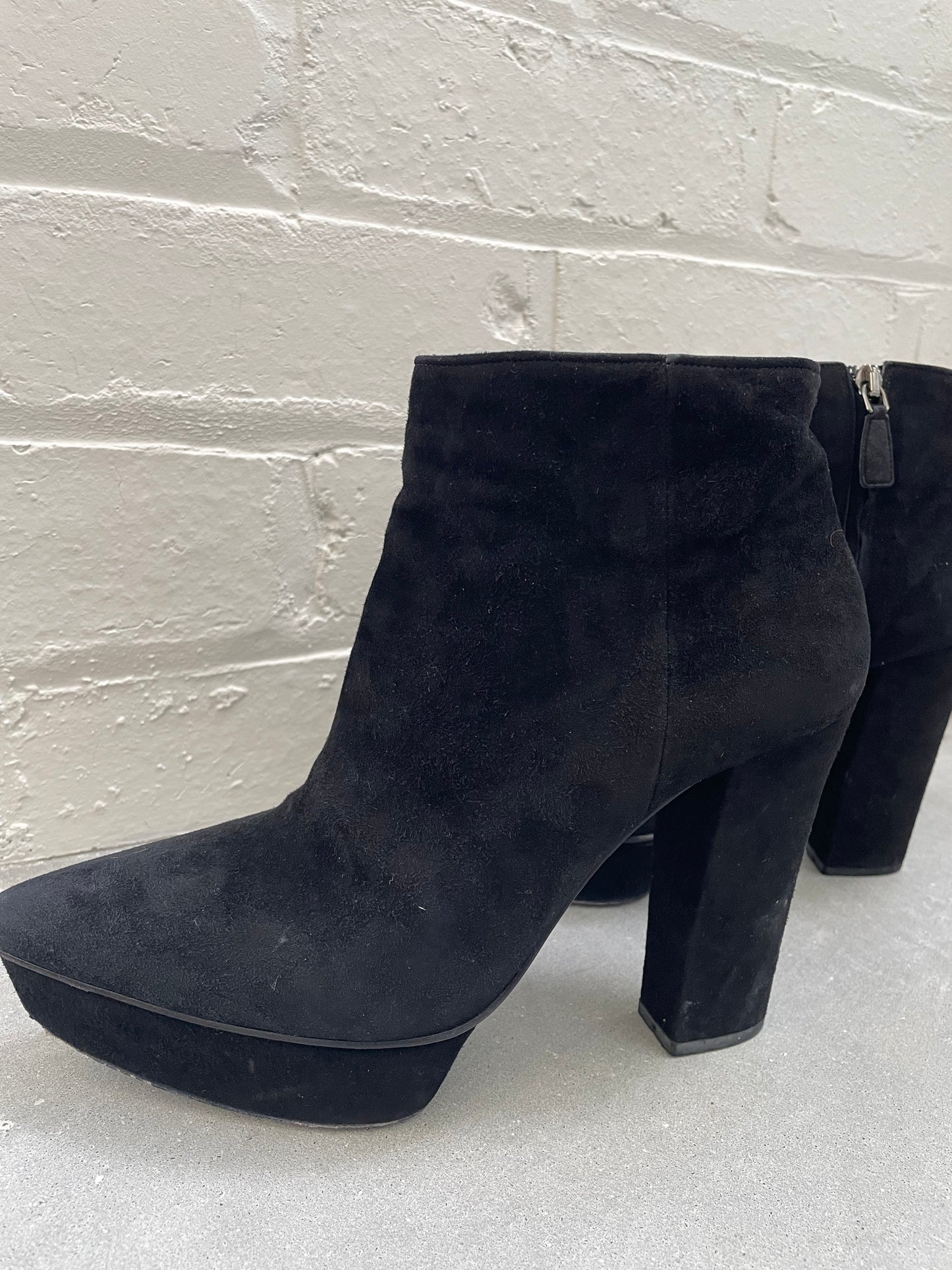 Prada Black Platform Ankle Boot Size 38