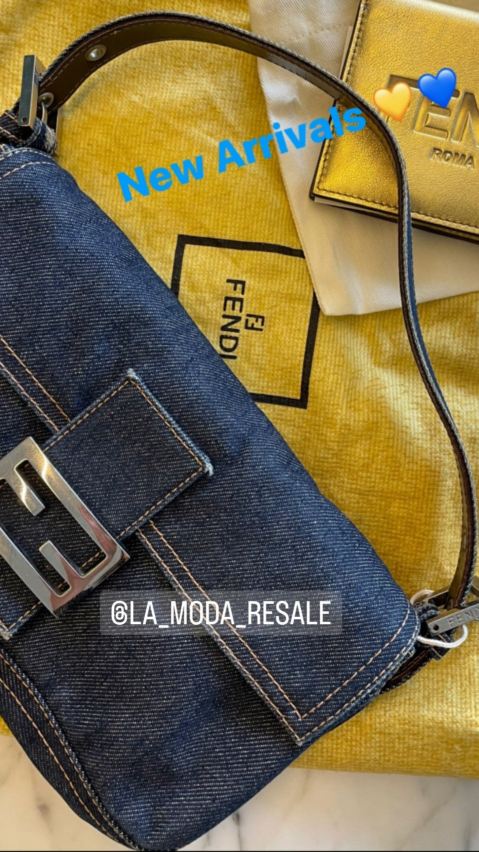 Vintage Fendi Denim Baguette