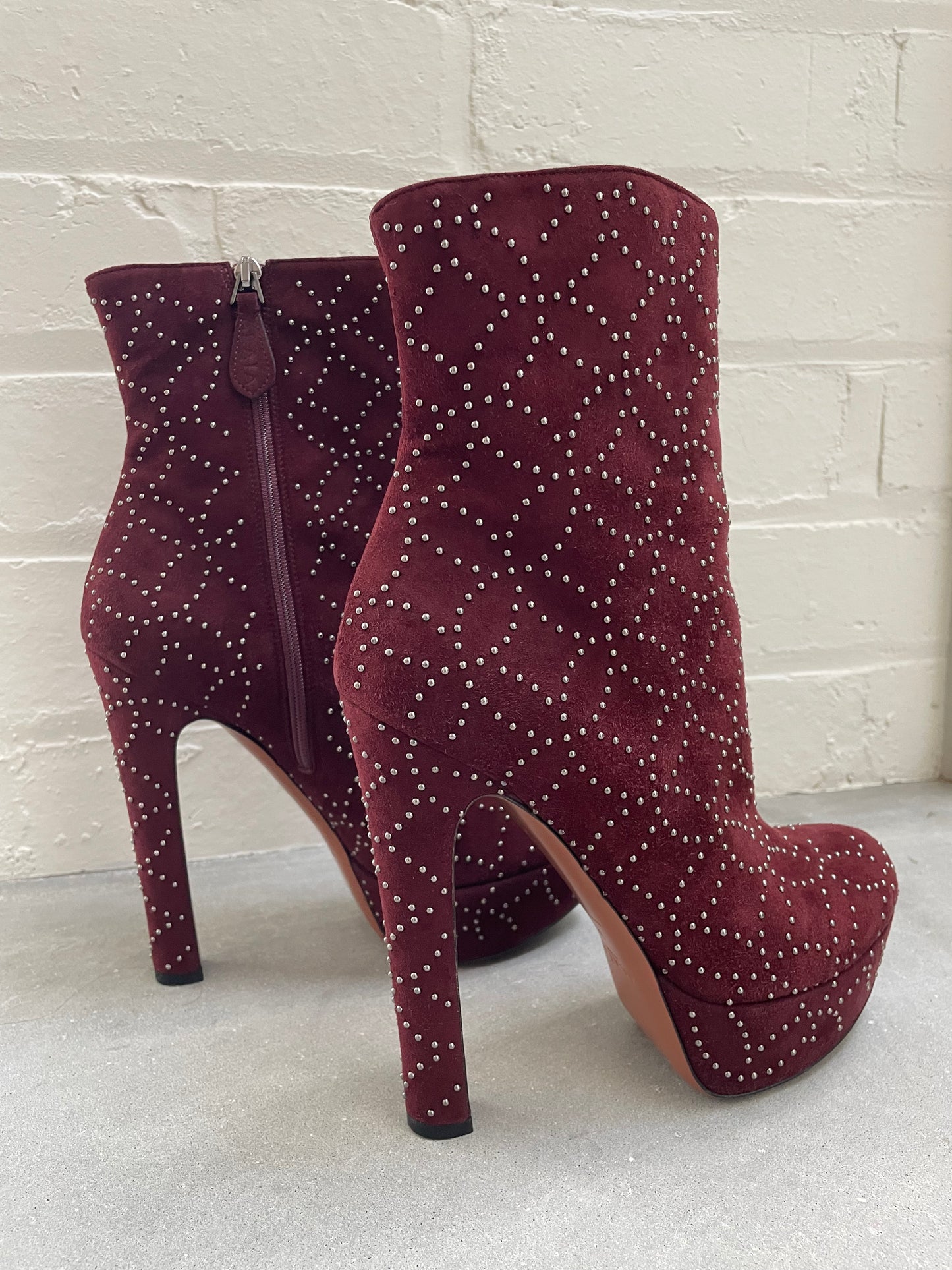 Alaia Studded Suede Boots Size 38