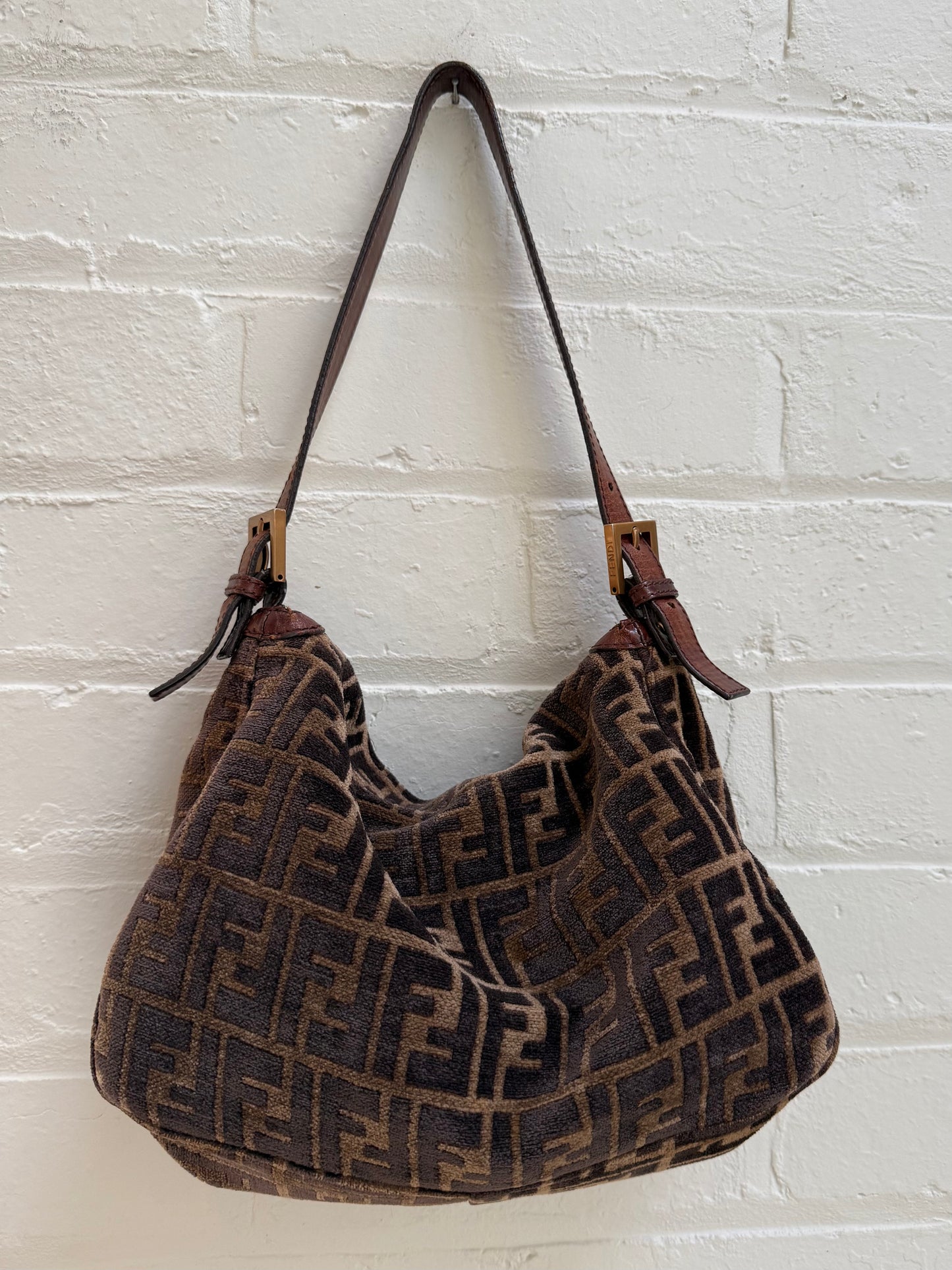 Fendi FF Velour Mama Baguette