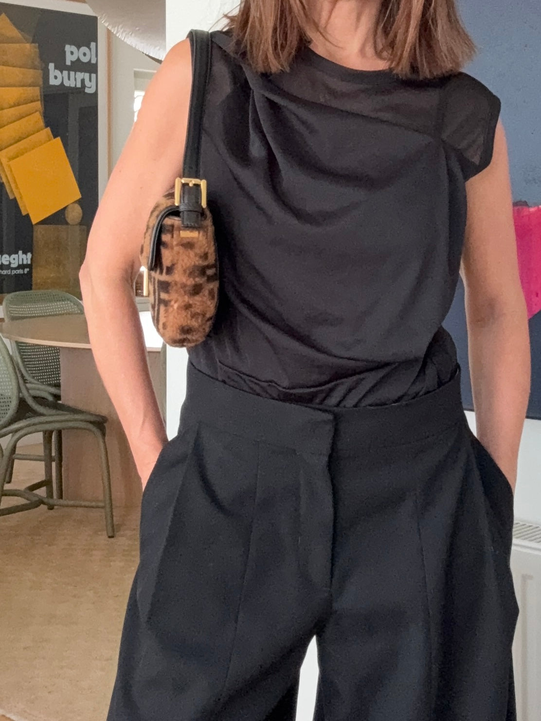 Fendi Zucca Shearling Fur Baguette