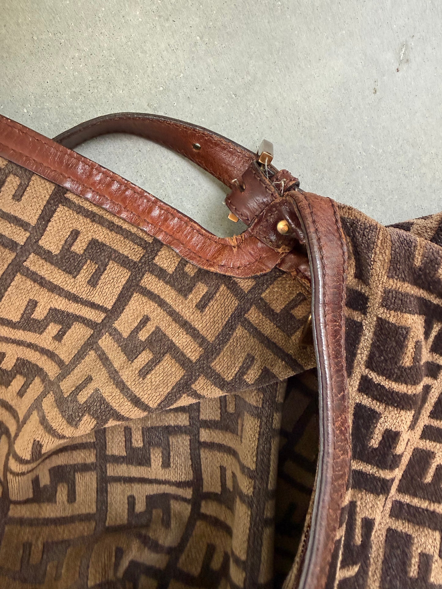 Fendi FF Velour Mama Baguette
