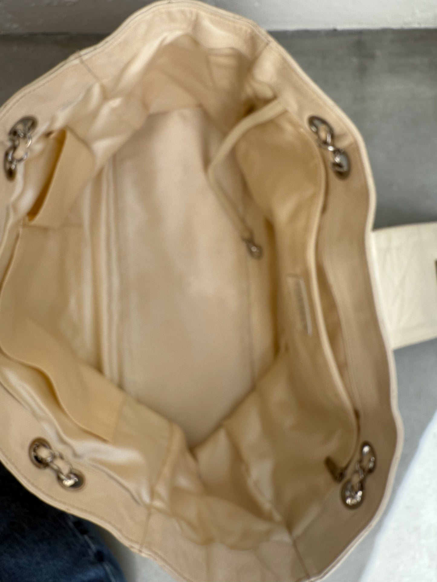 Chanel Matelasse Reissue East West Cream Tote Bag