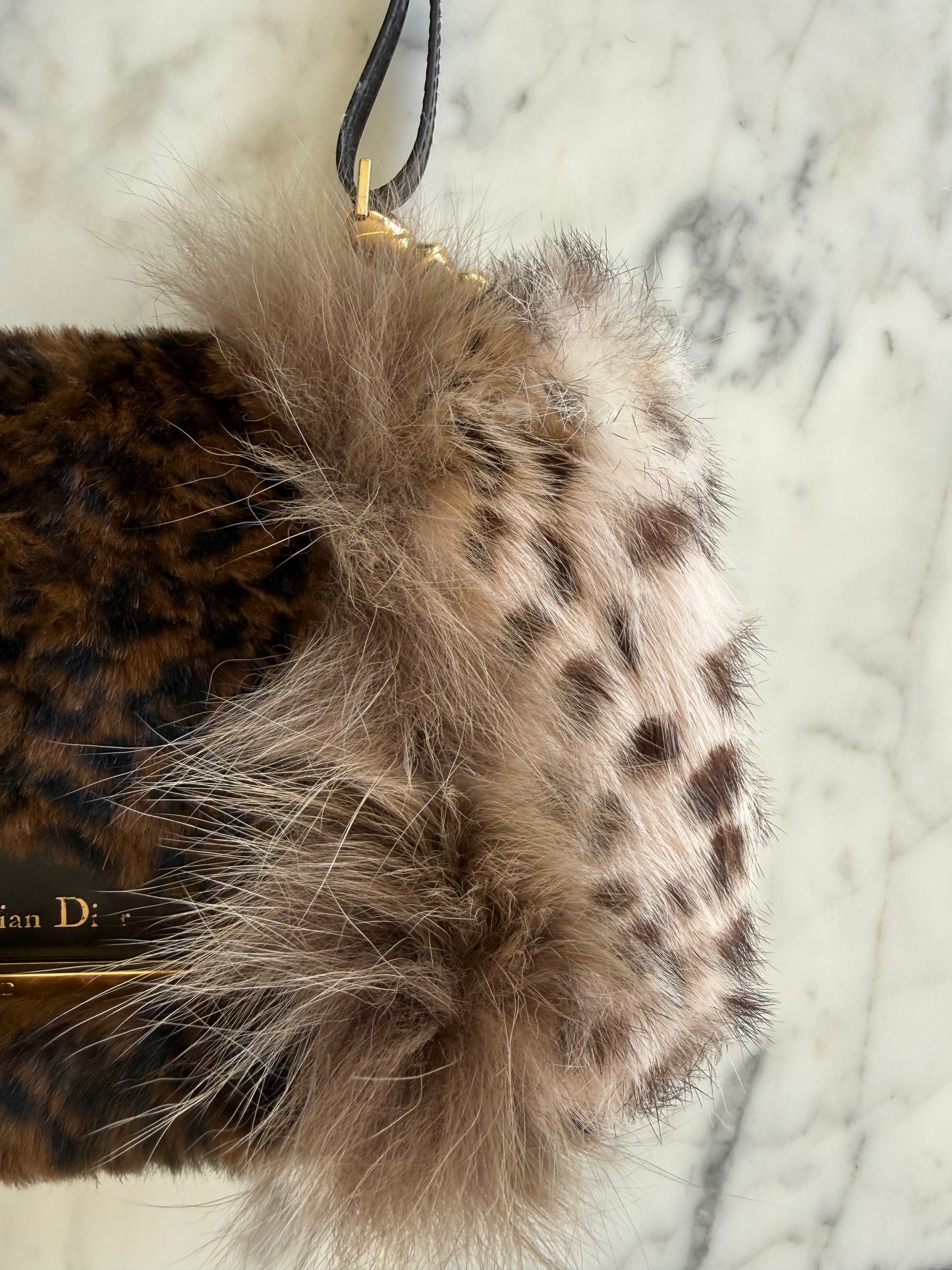 Christian Dior Patchwork Malice Fur Bag
