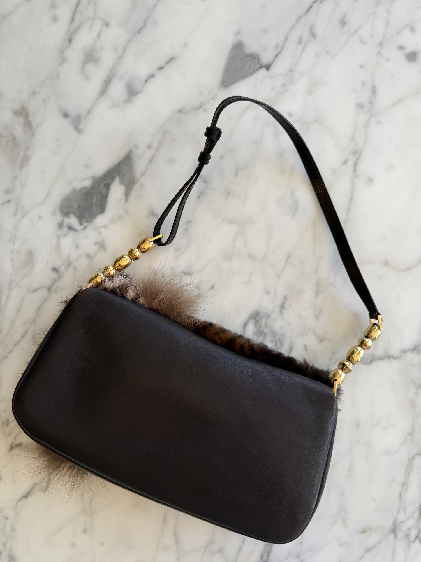 Christian Dior Patchwork Malice Fur Bag
