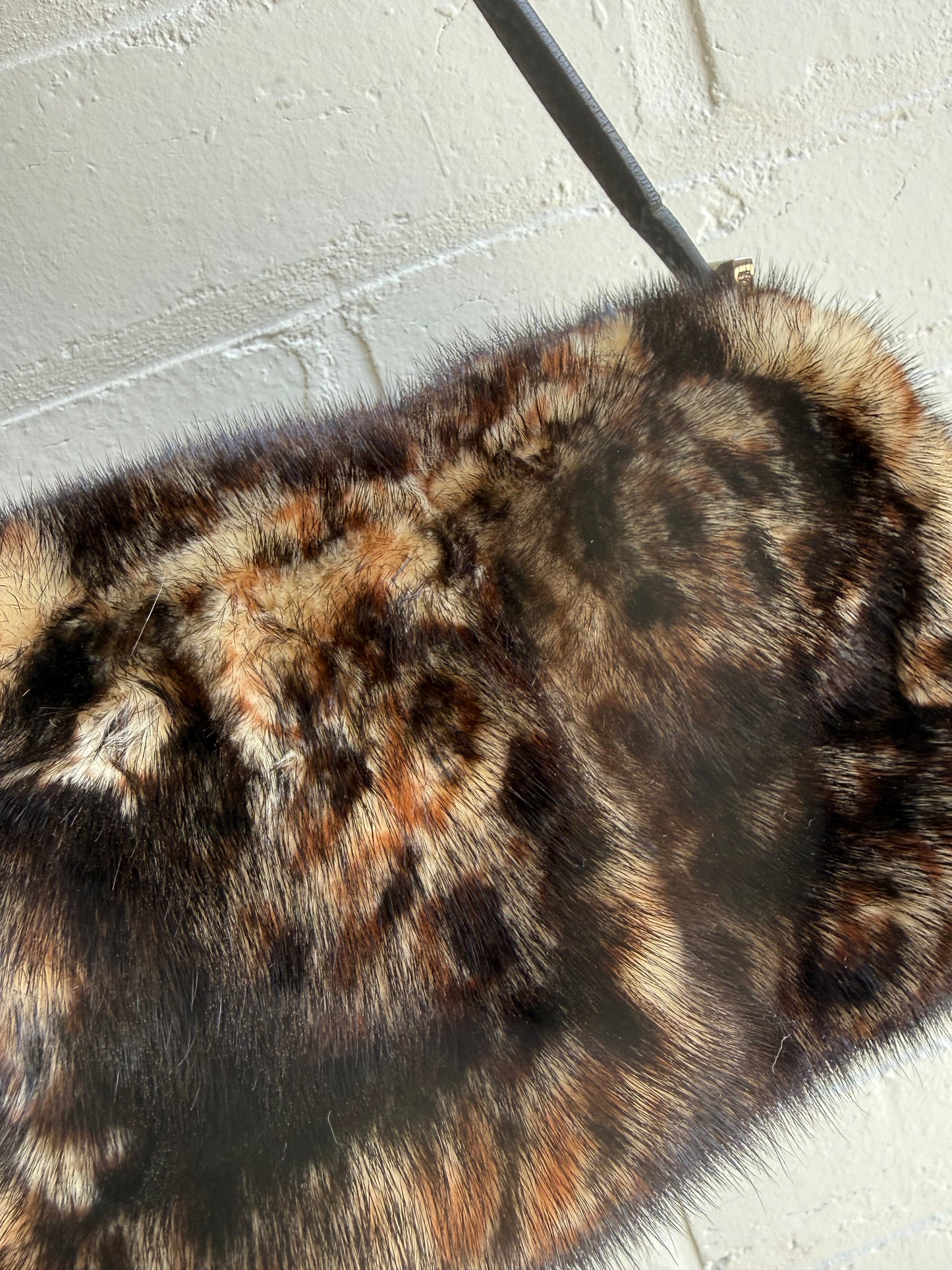 Fendi Mini Mama Selleria Baguette in Leopard Mink Fur