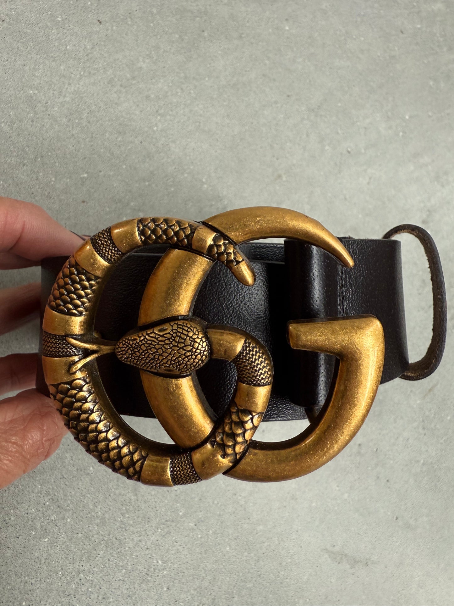 Gucci Leather Belt with Snake GG  Buckle