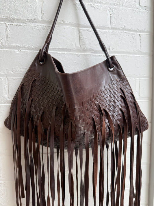 Bottega Veneta Intrecciato Fringe Hobo Bag