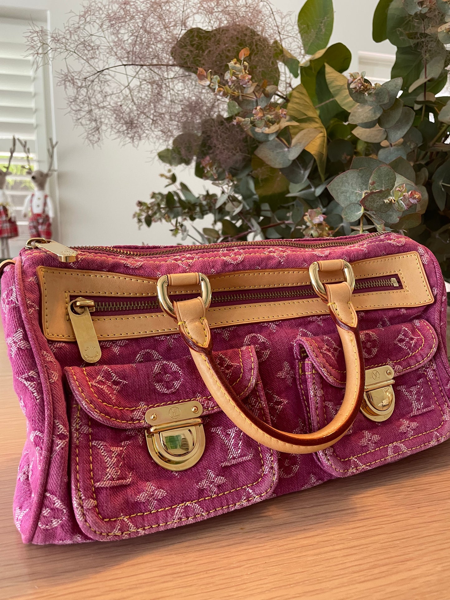 Louis Vuitton Monogram Denim Neo Speedy in Fuchsia Rose