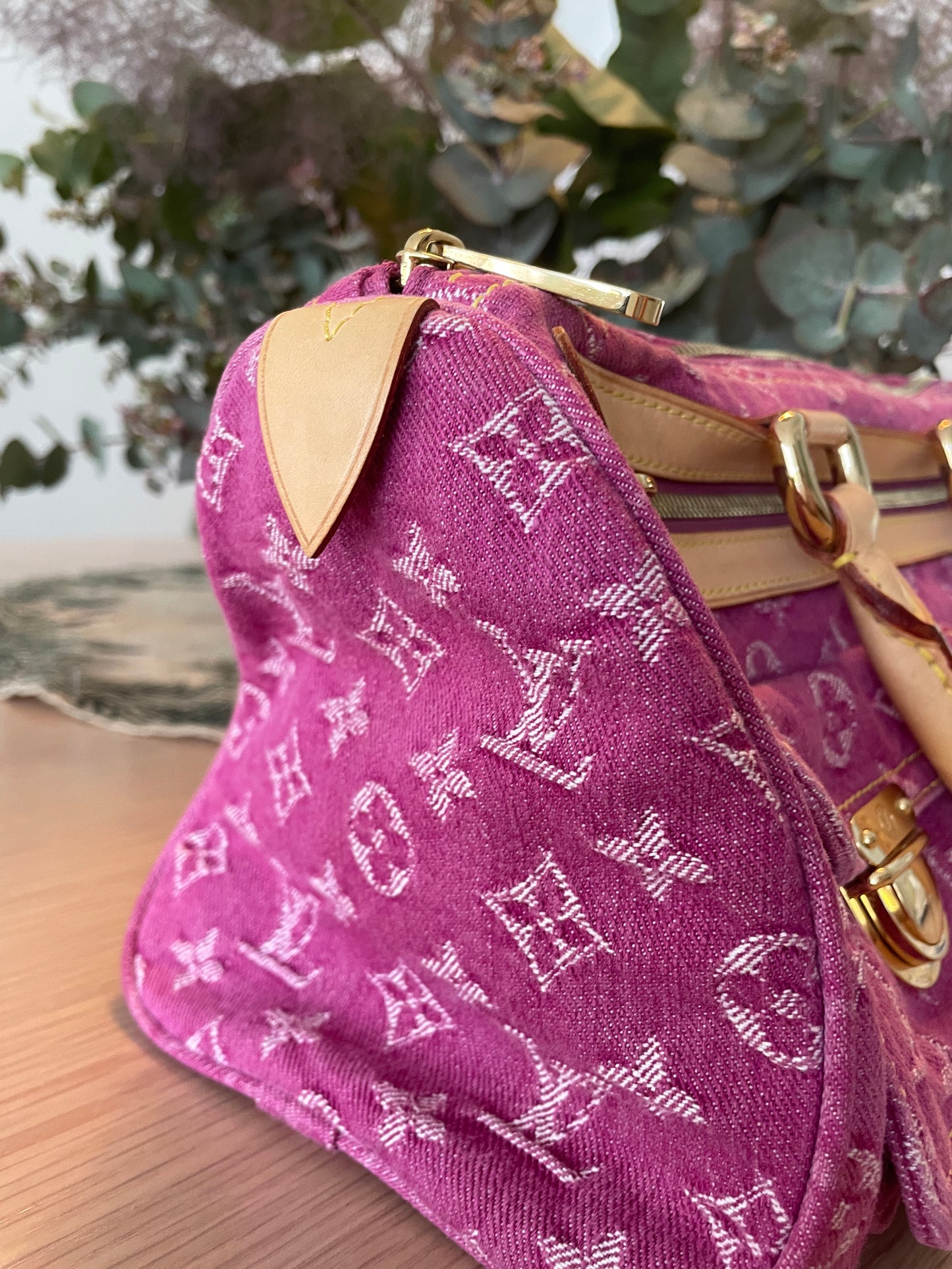 Louis Vuitton Monogram Denim Neo Speedy in Fuchsia Rose