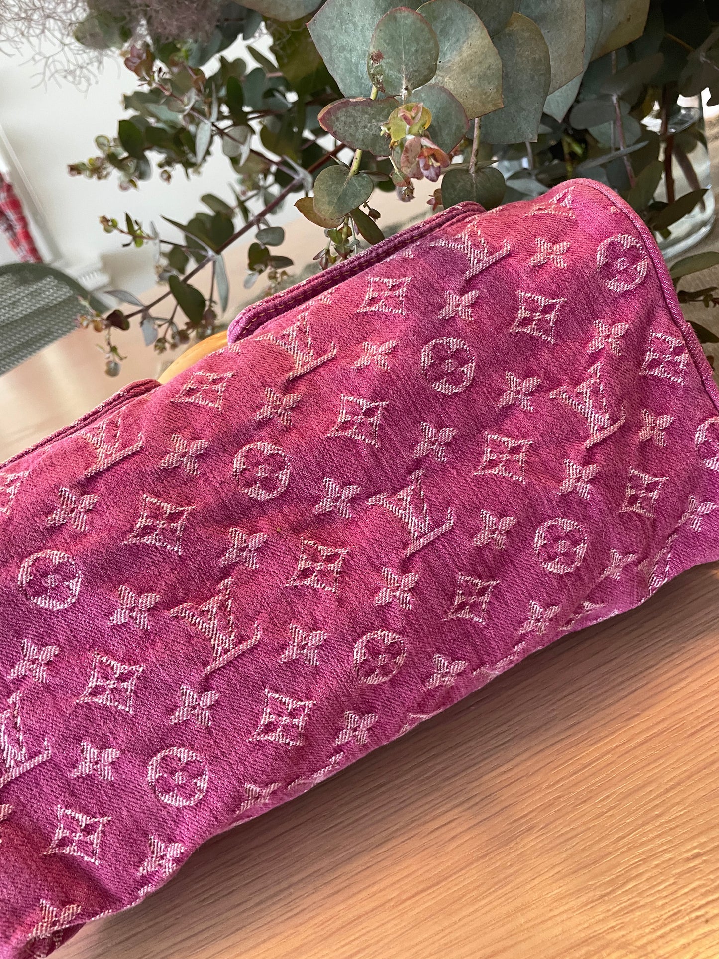 Louis Vuitton Monogram Denim Neo Speedy in Fuchsia Rose