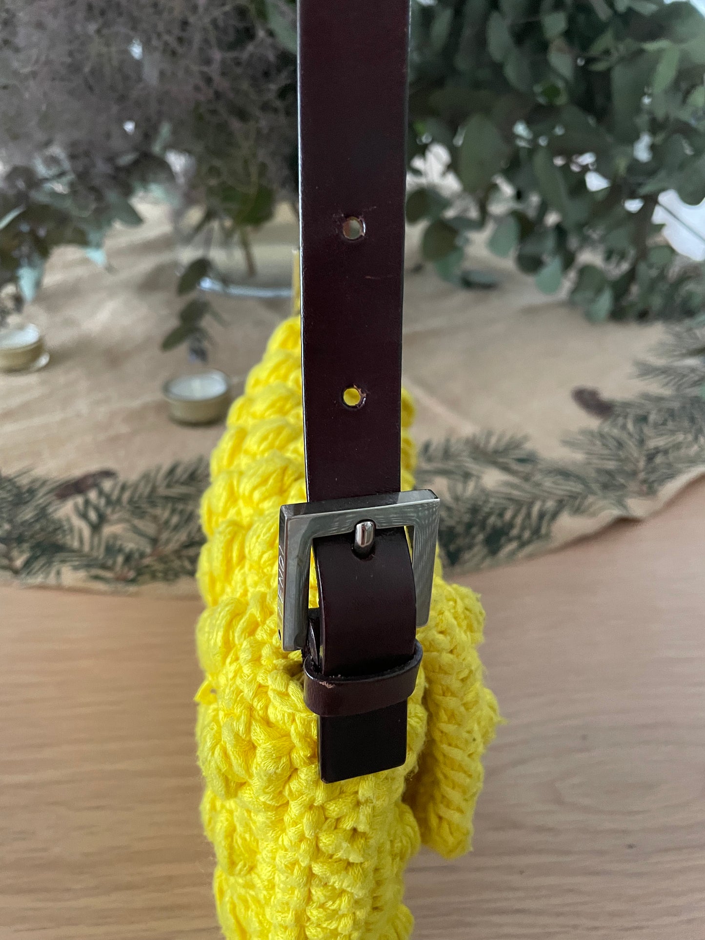 Fendi Yellow Crochet Baguette