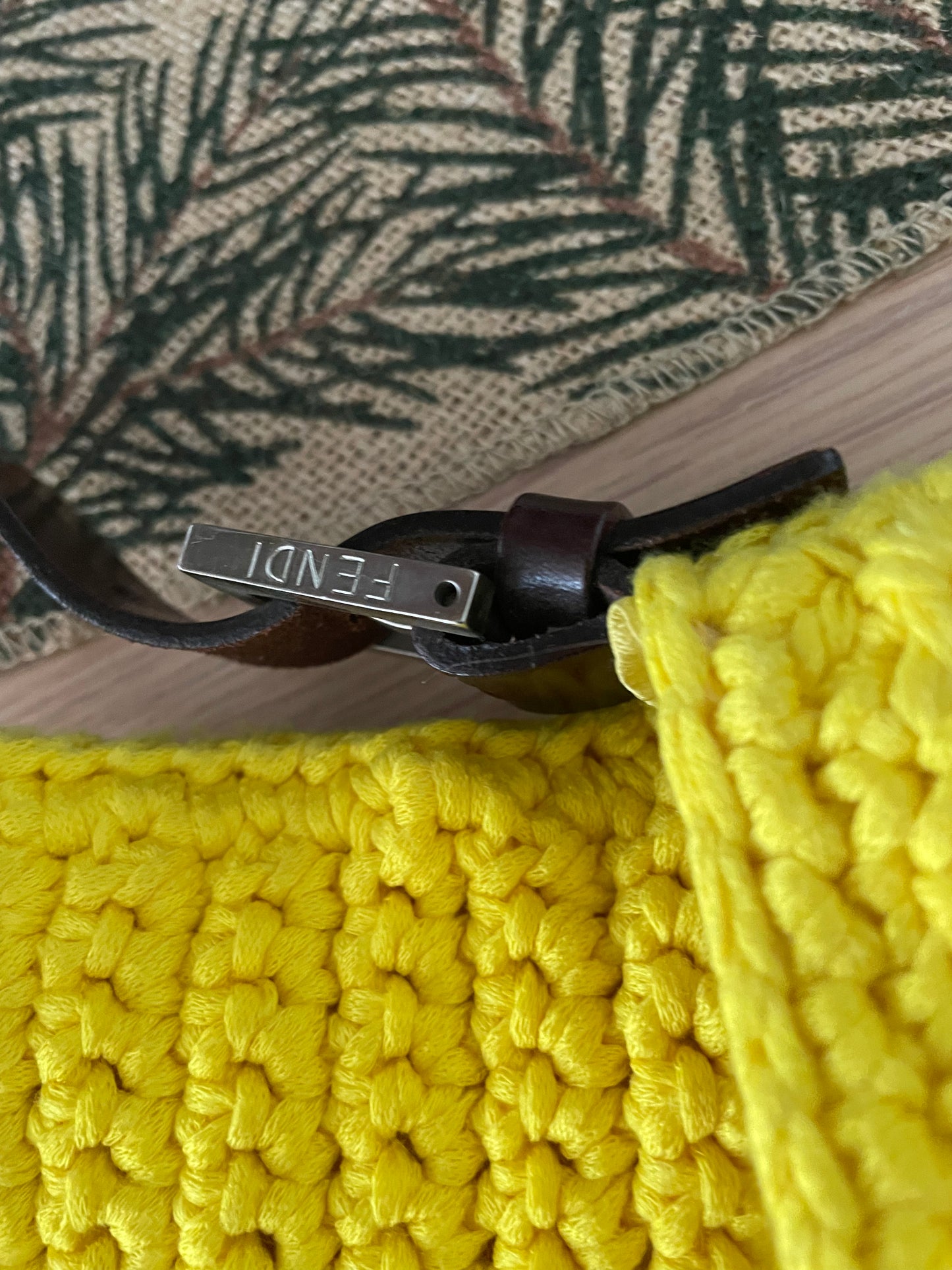 Fendi Yellow Crochet Baguette