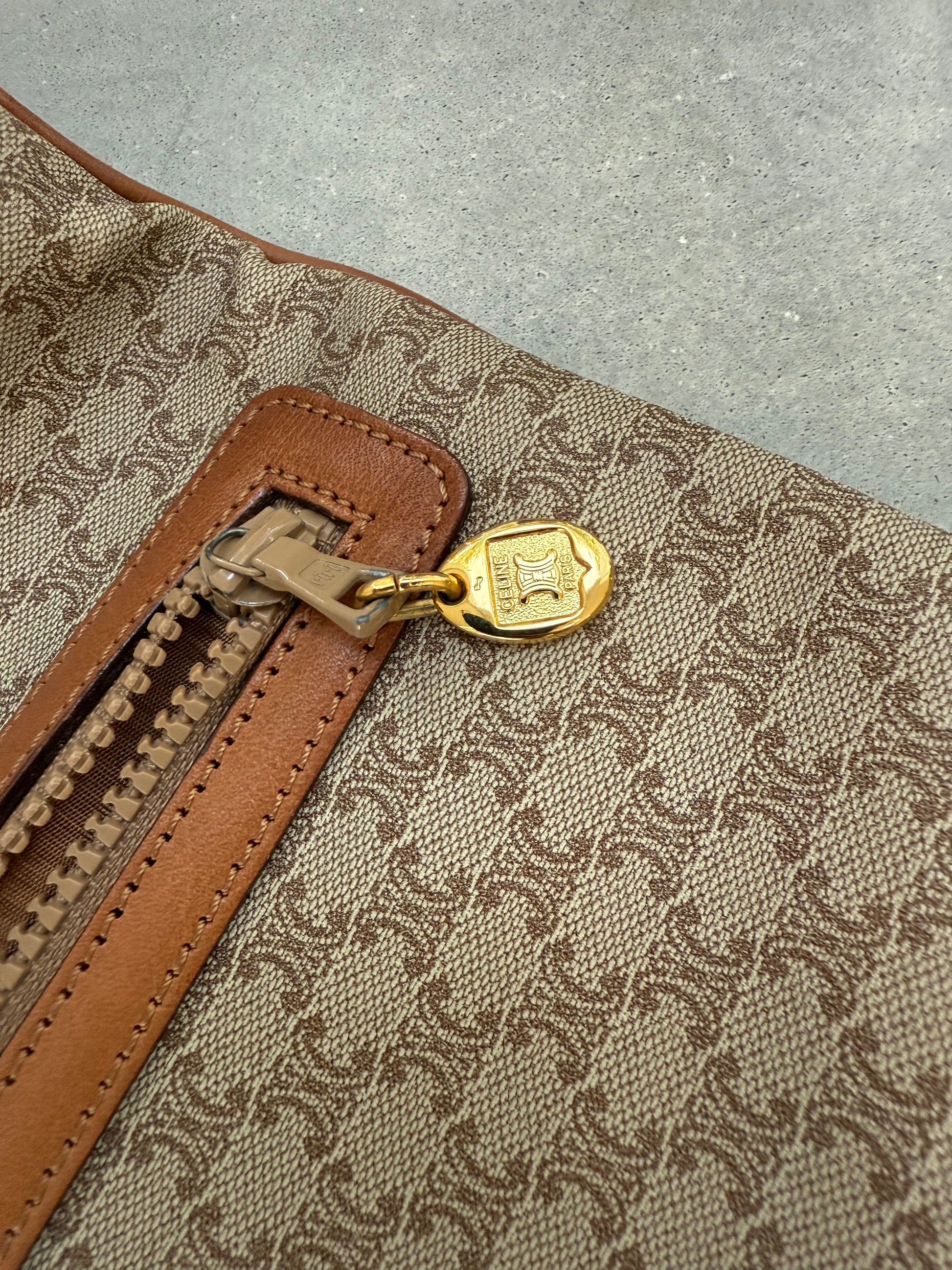 Céline Beige Macadam Pattern Clutch Bag – La Moda