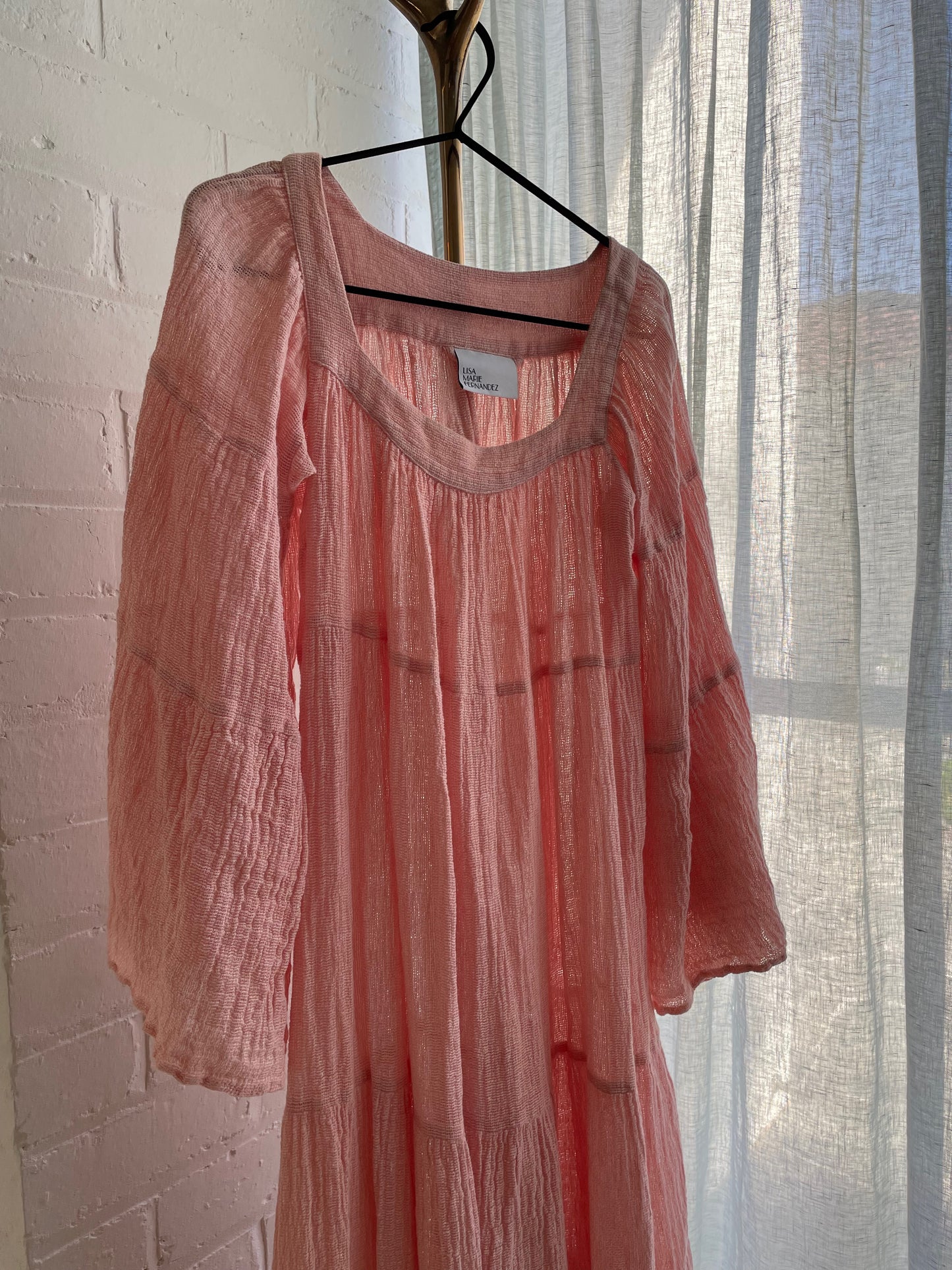 Lisa Marie Fernandez Gathered Linen Dress Size 2