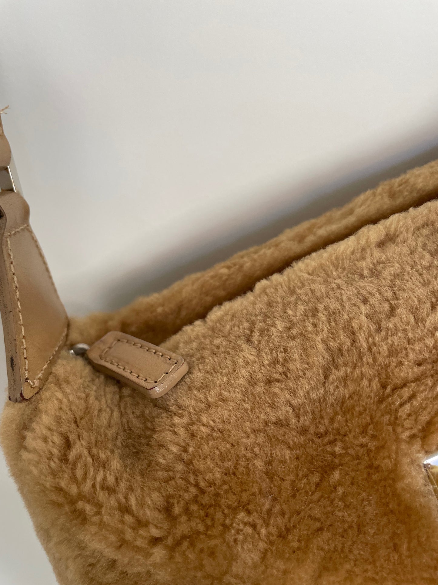 Fendi Brown Fur Logo Shoulder Bag