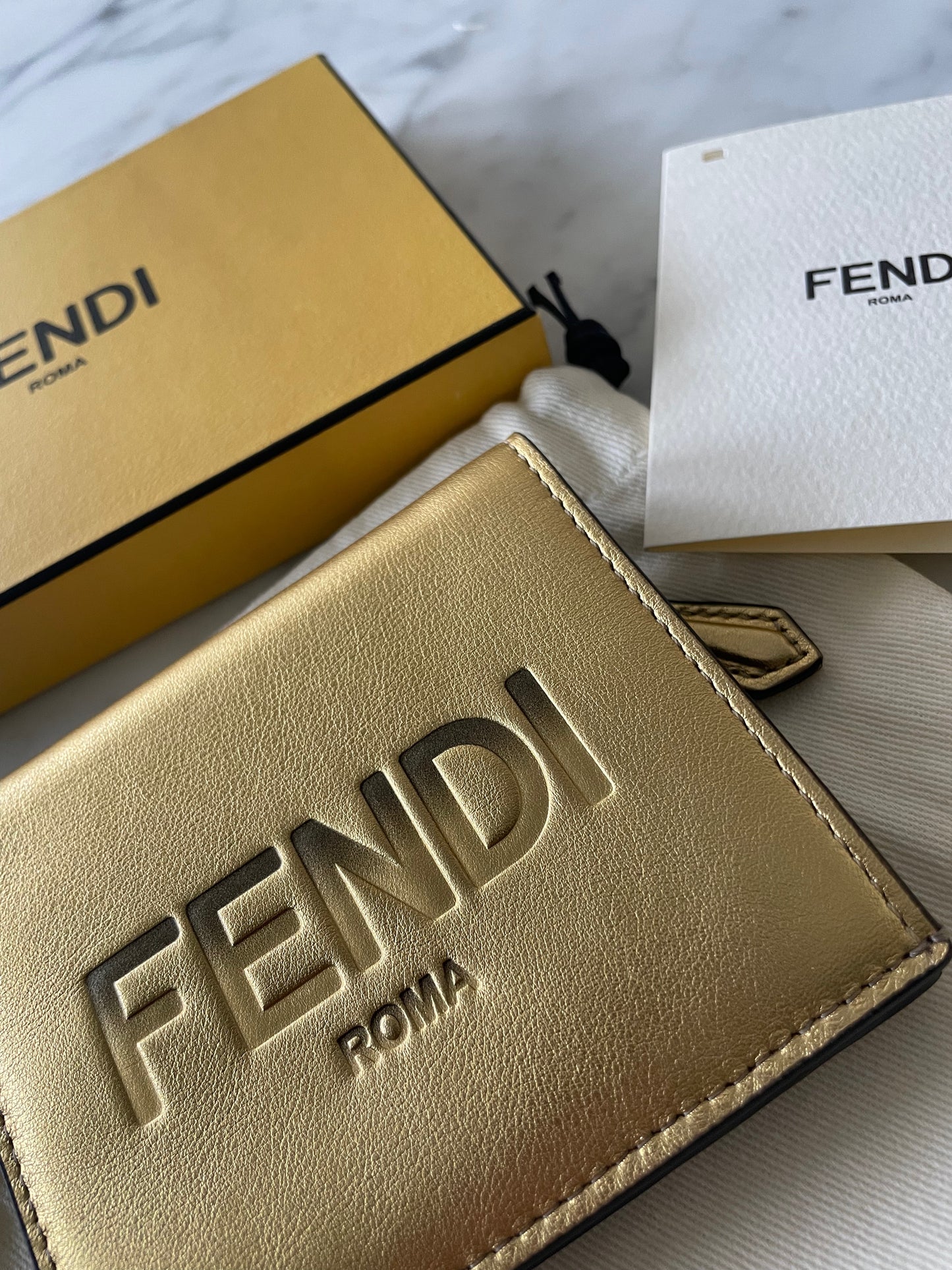 Fendi Micro Gold Wallet