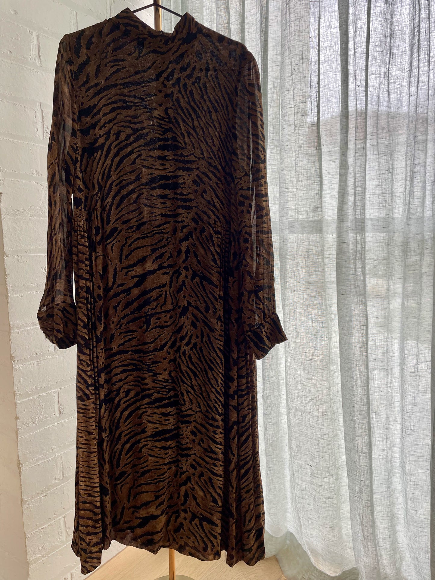 Ganni Animal Print Georgette Dress Size 42