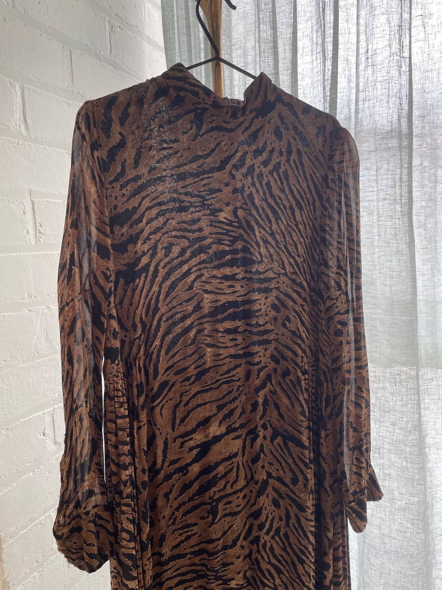 Ganni Animal Print Georgette Dress Size 42