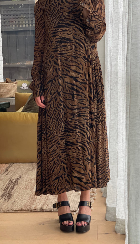 Ganni Animal Print Georgette Dress Size 42