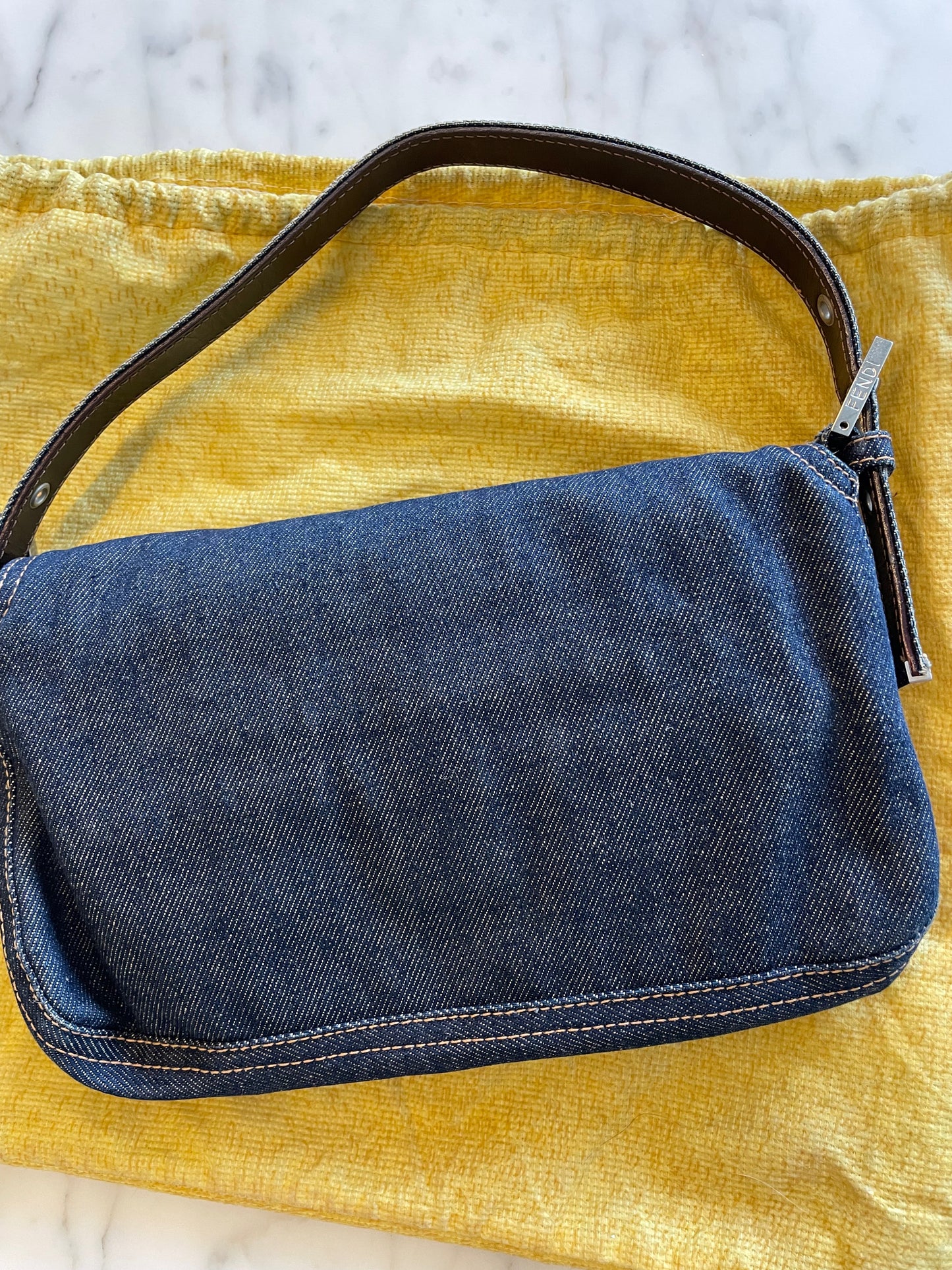 Vintage Fendi Denim Baguette