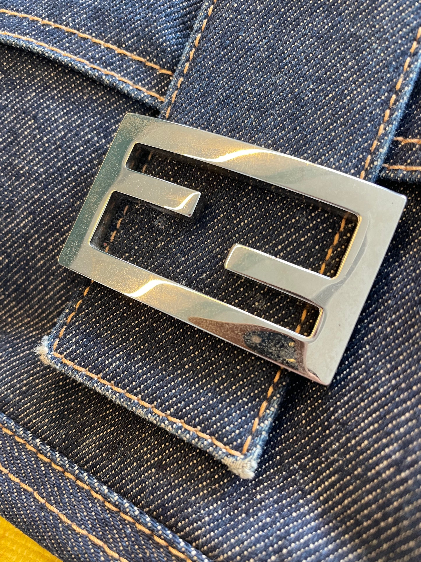 Vintage Fendi Denim Baguette