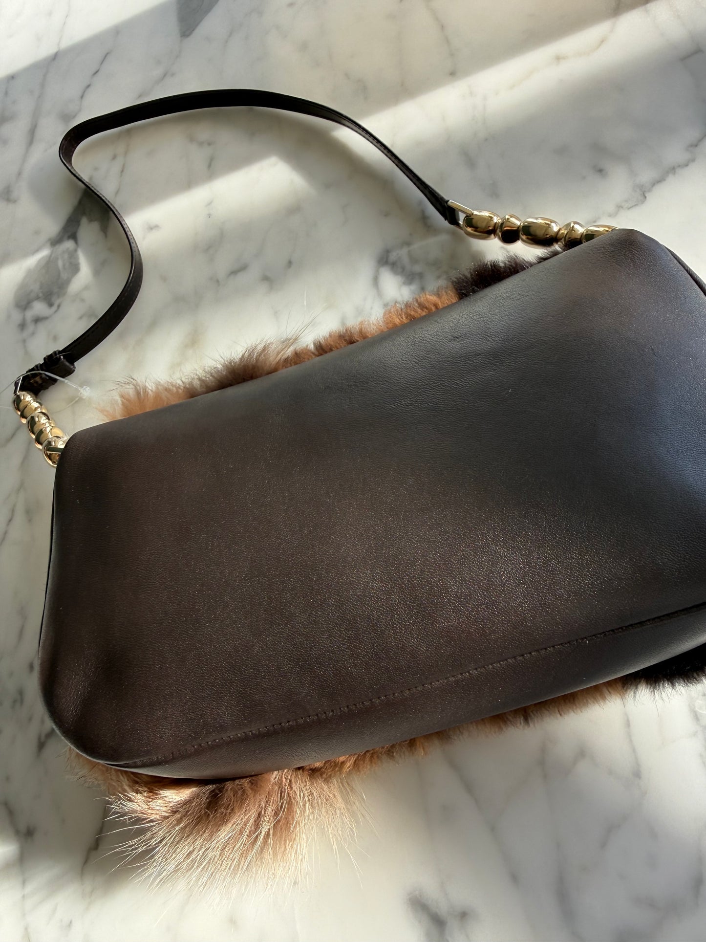 Vintage Christian Dior Leopard Print Pharmacy Pearl Shoulder Bag