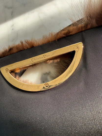 Vintage Christian Dior Leopard Print Pharmacy Pearl Shoulder Bag
