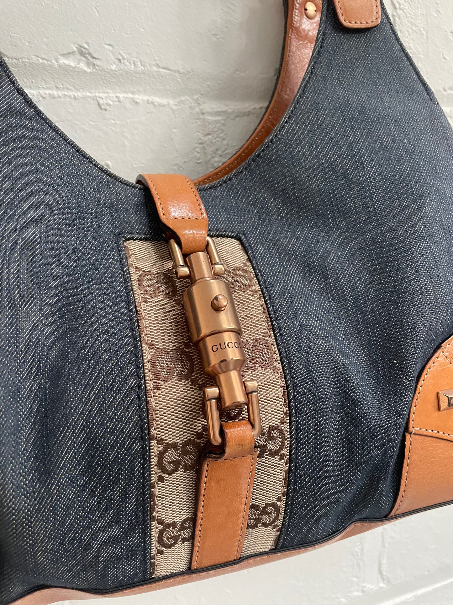 Gucci Denim Jackie Shoulder Bag