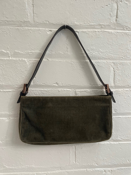 Fendi Corduroy Khaki Baguette