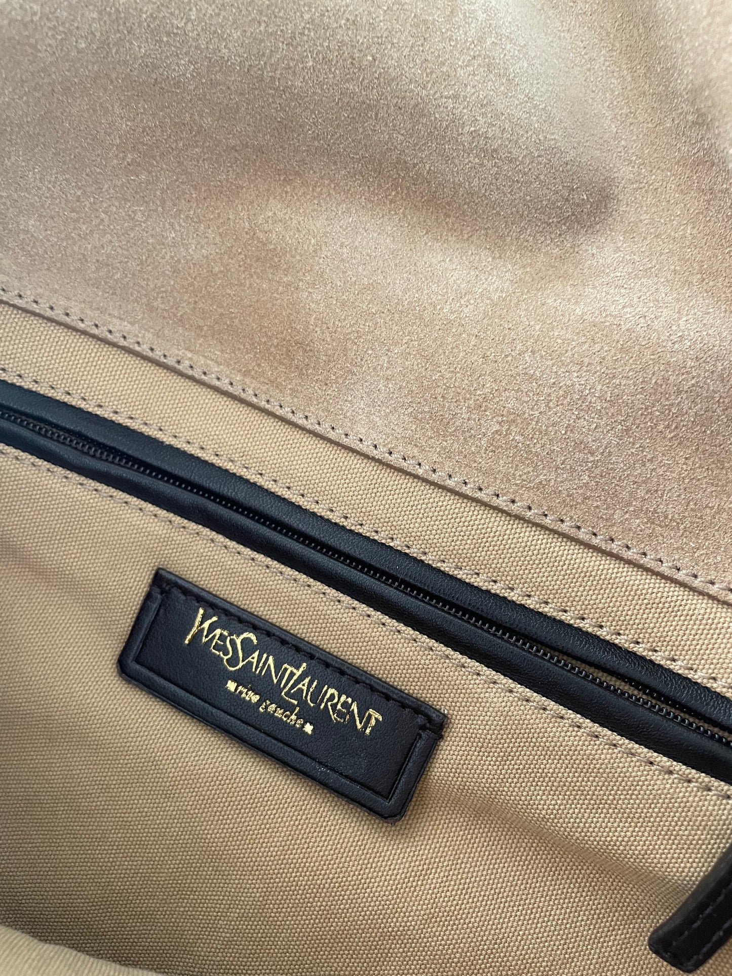 YSL Gold Leather Besace Messenger Bag